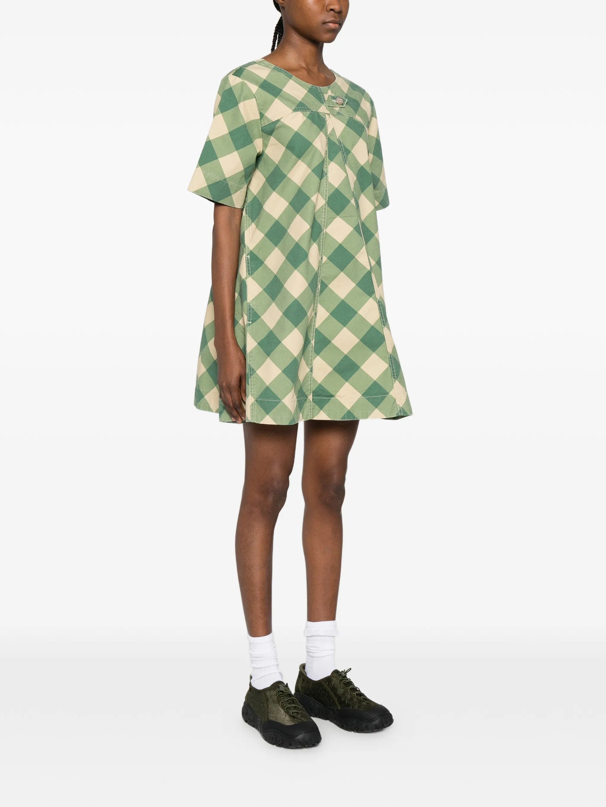 Damson Madder checked mini dress