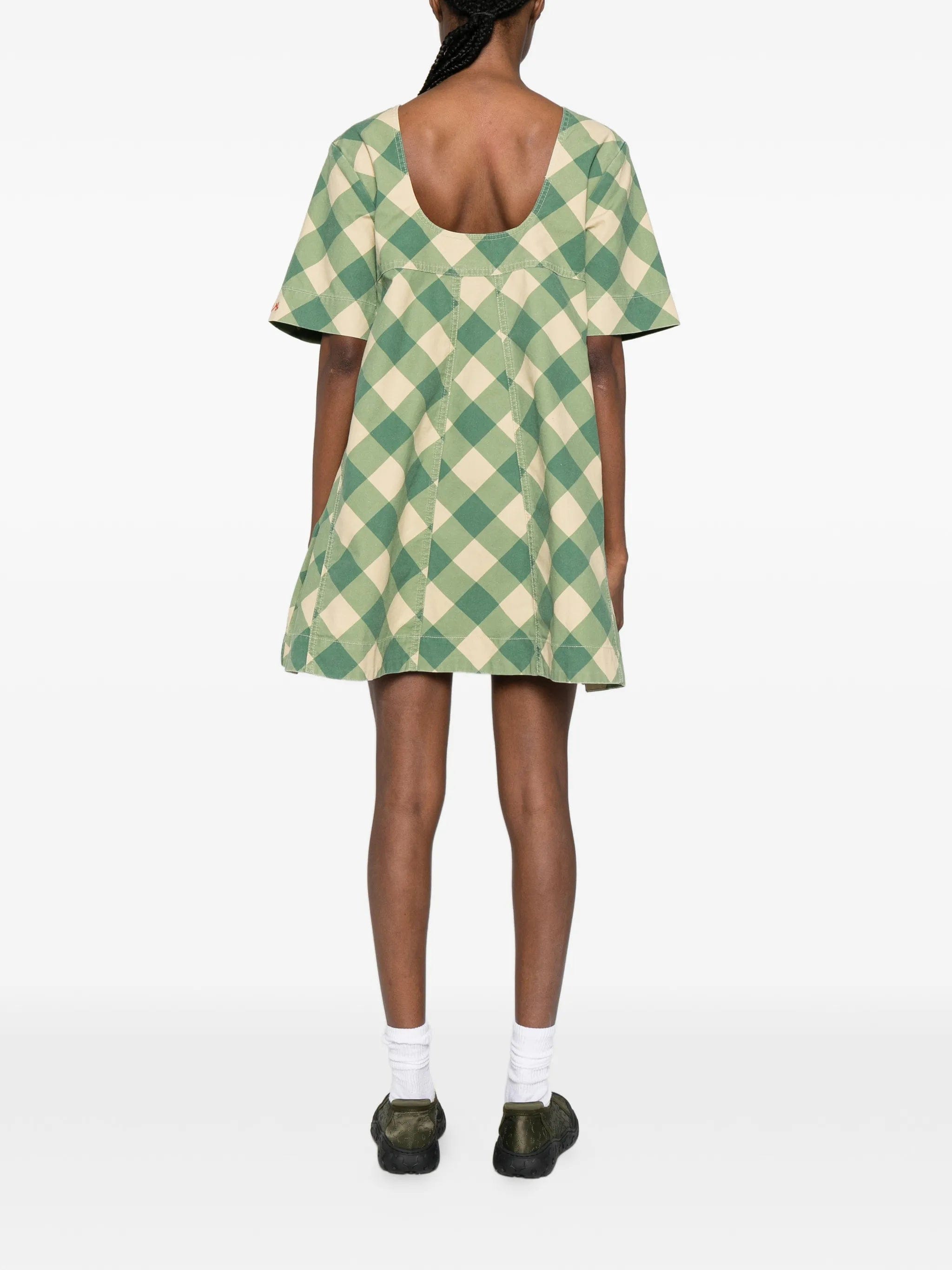 Damson Madder checked mini dress