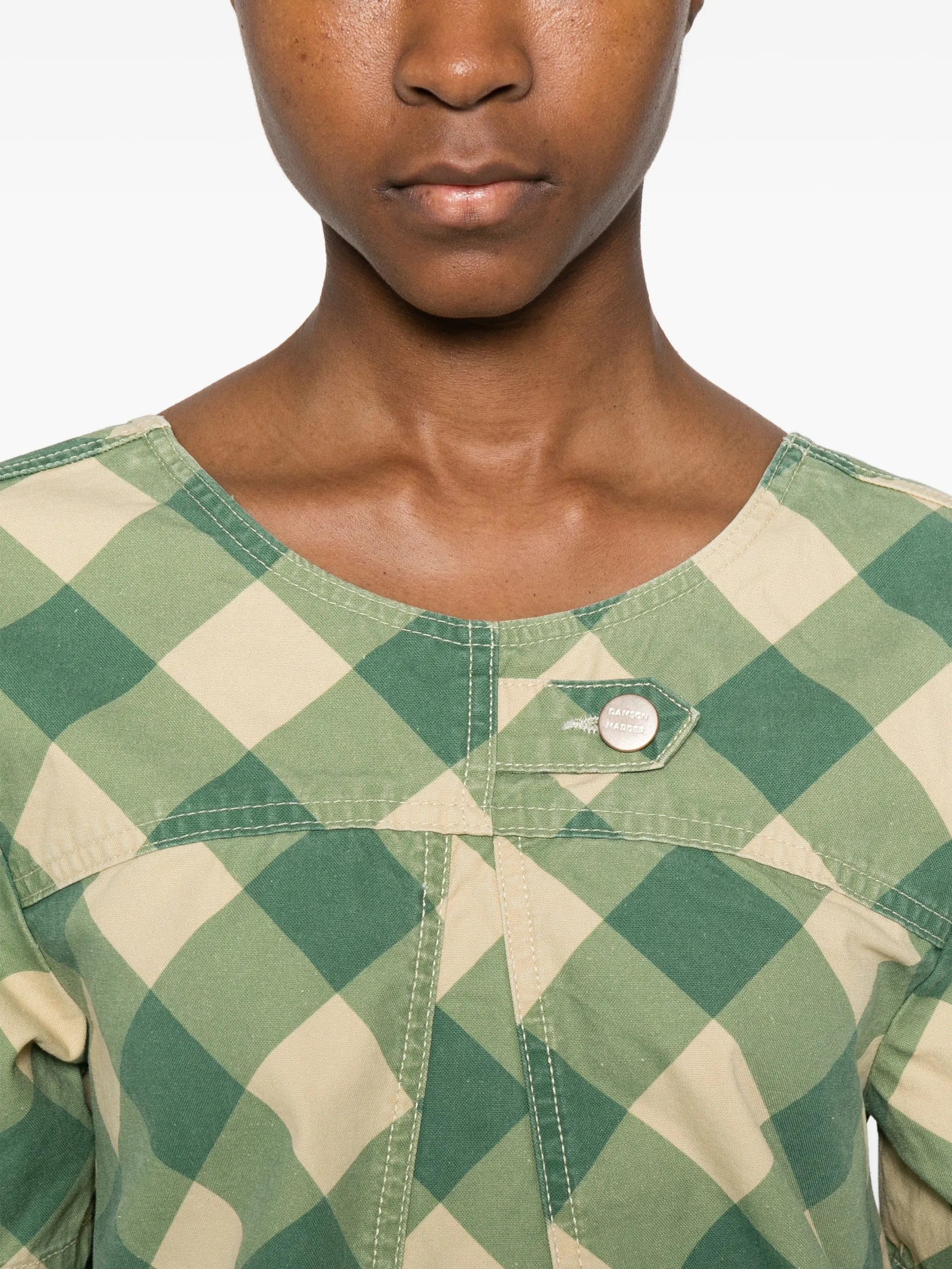 Damson Madder checked mini dress