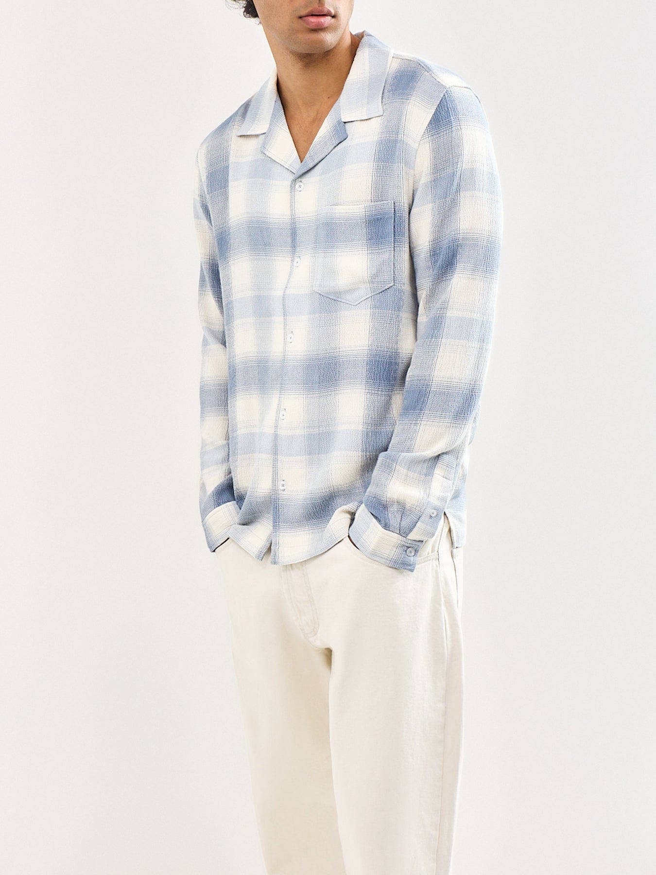 Paige Kransey Check Long Sleeve Shirt Blue