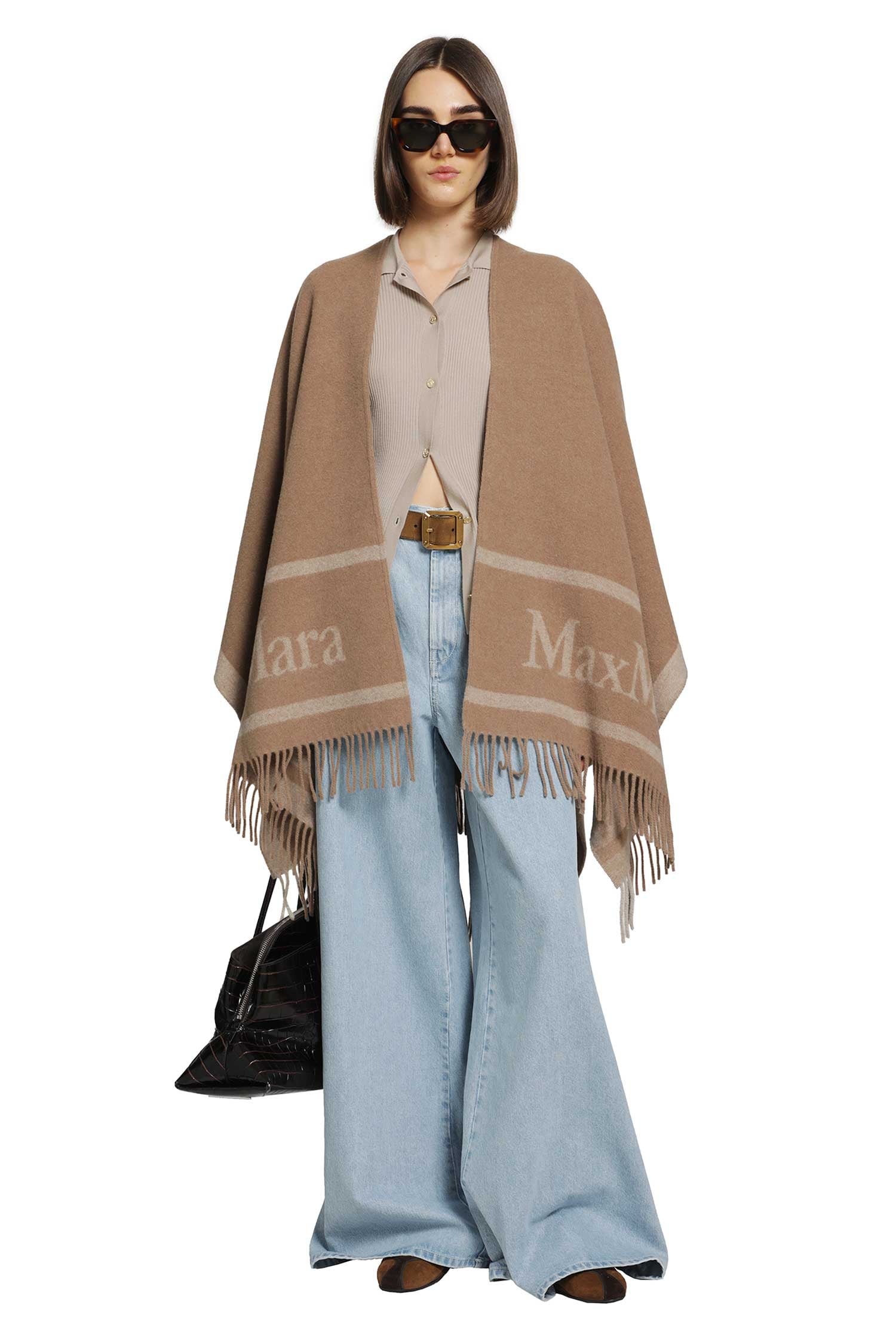S MAX MARA Wollen Yarn Fitted Cardigan