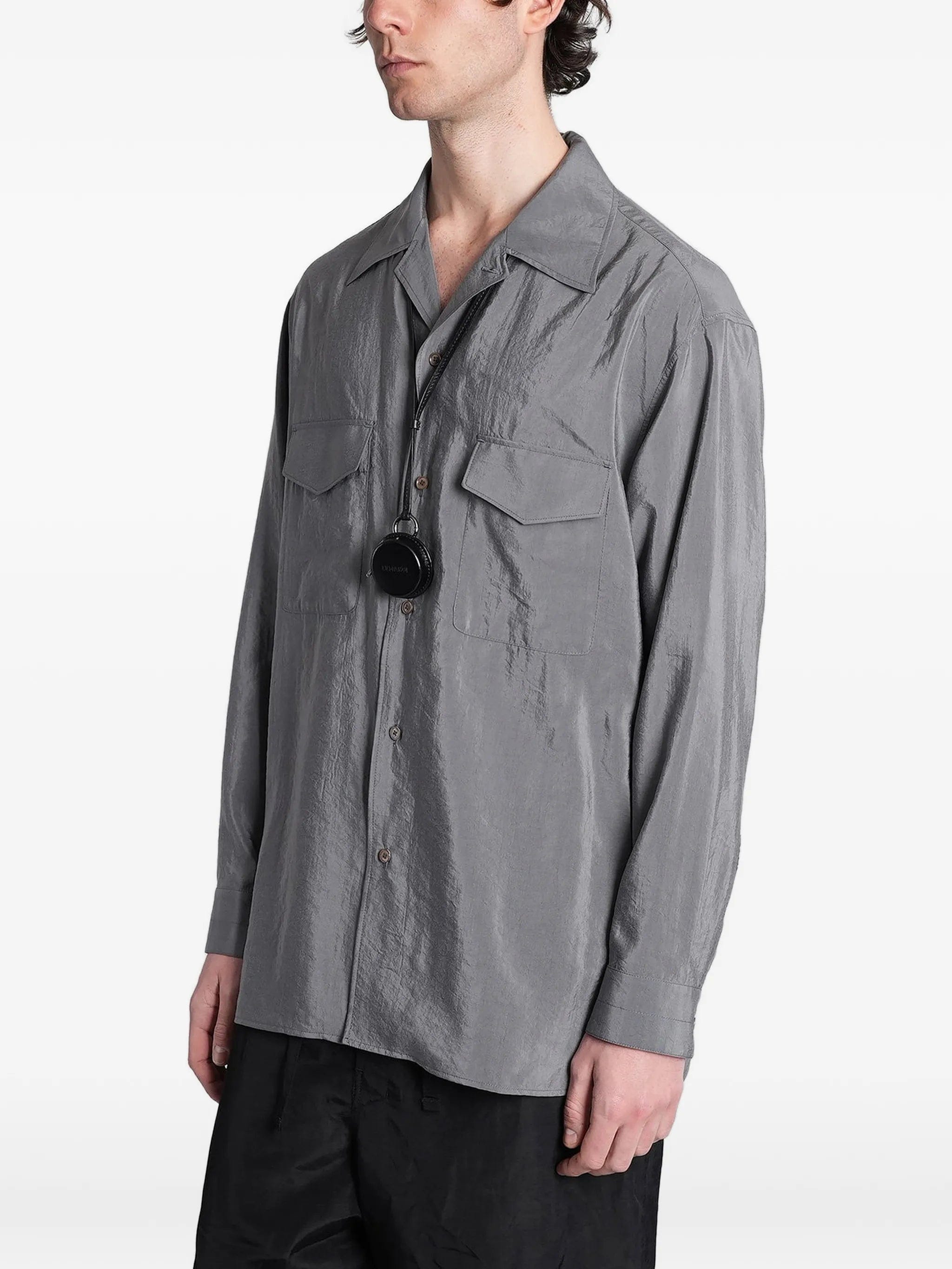 Lemaire convertible collar shirt in dry silk