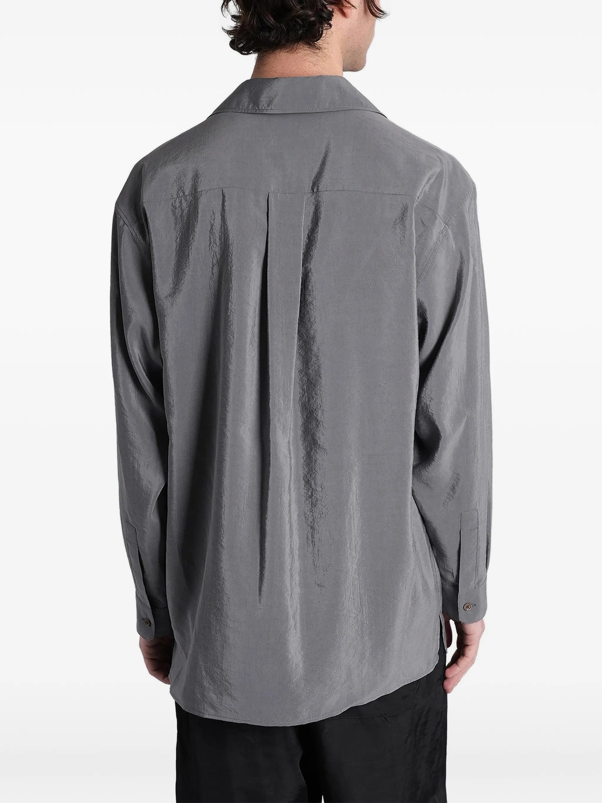 Lemaire convertible collar shirt in dry silk