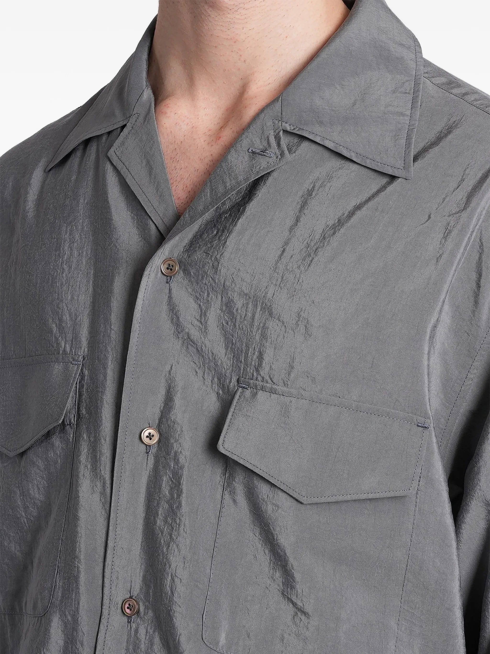Lemaire convertible collar shirt in dry silk