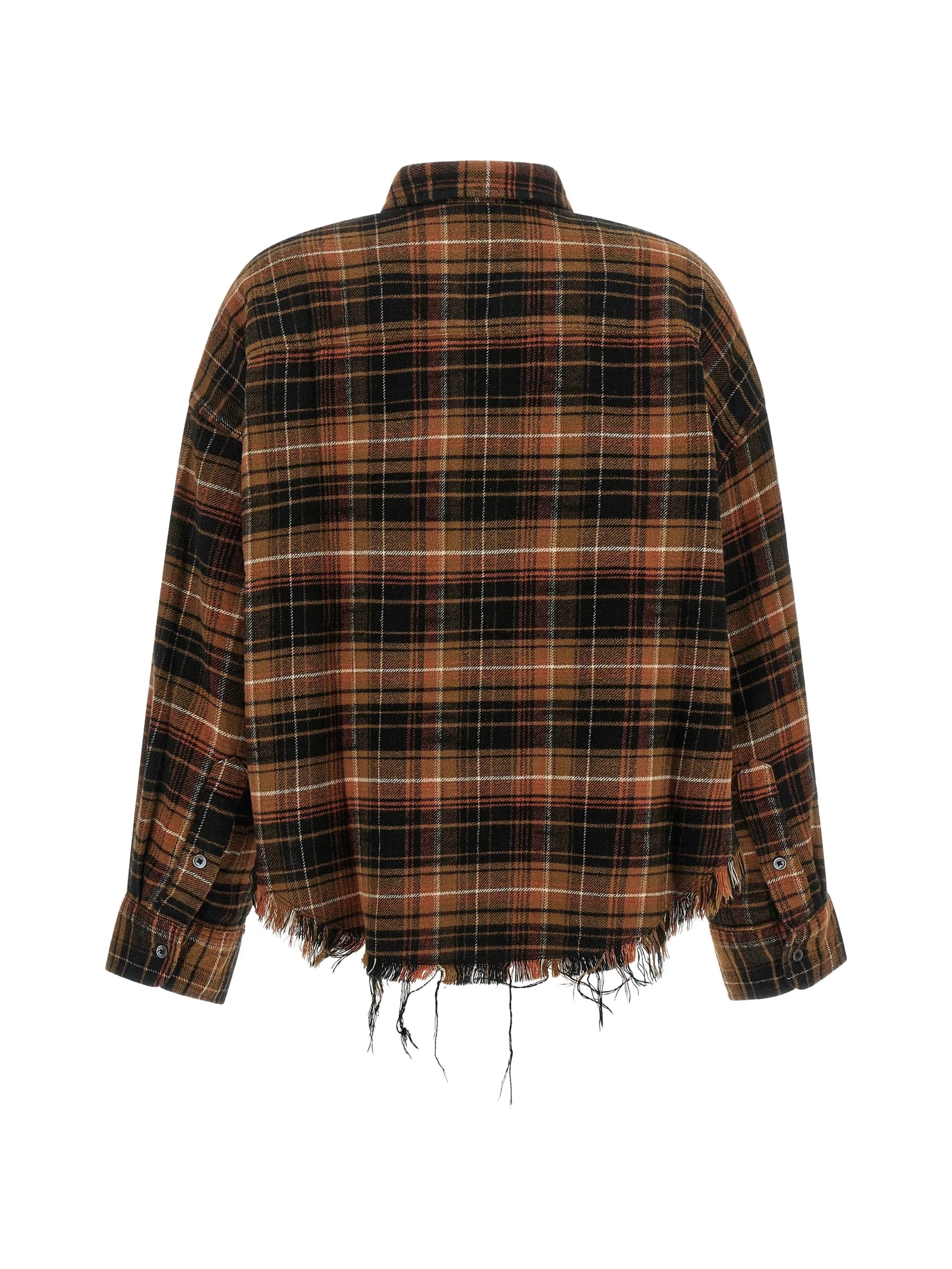 R13 frayed - hem cropped shirt