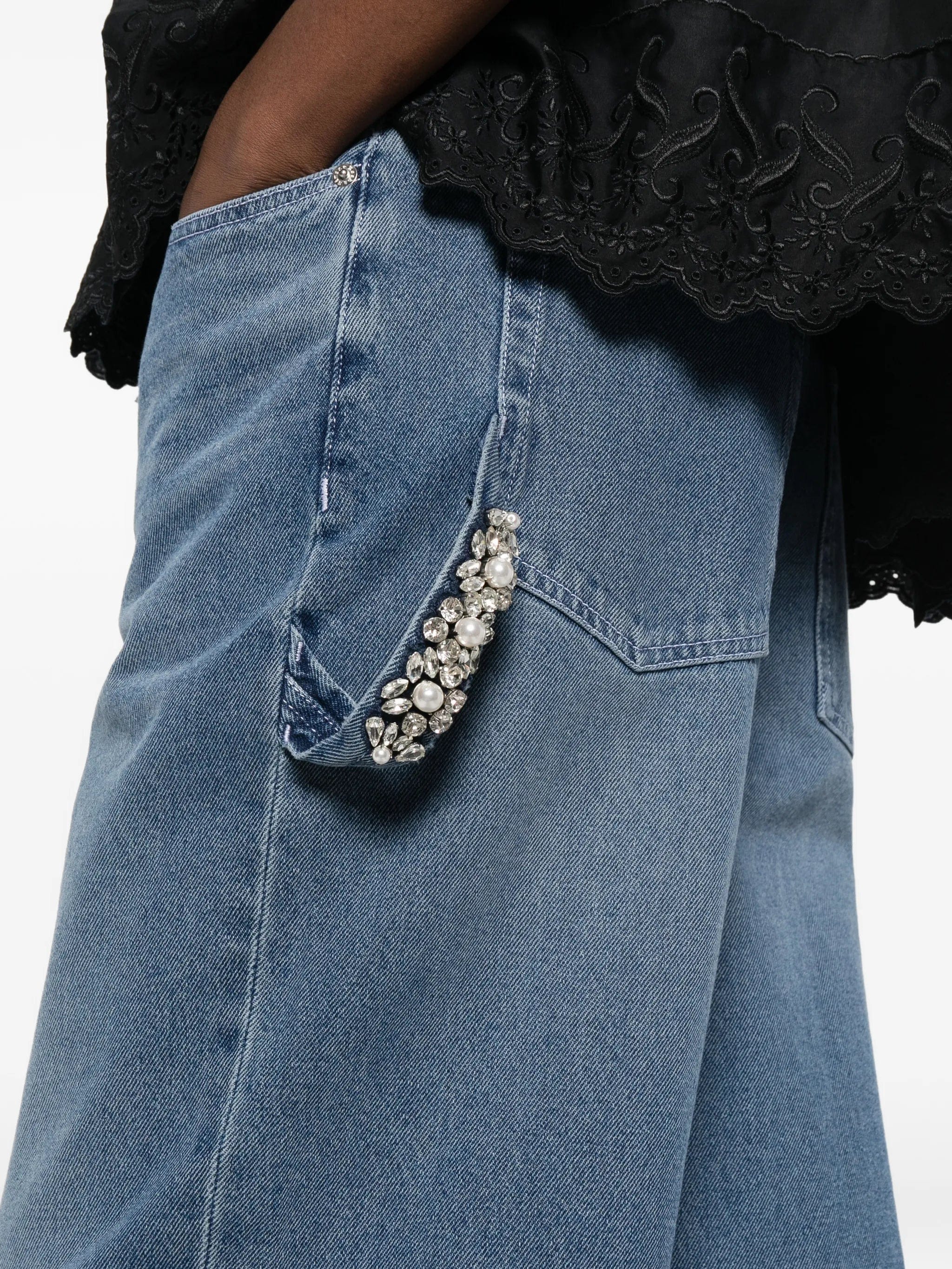 Simone Rocha strap - ebellished jeans