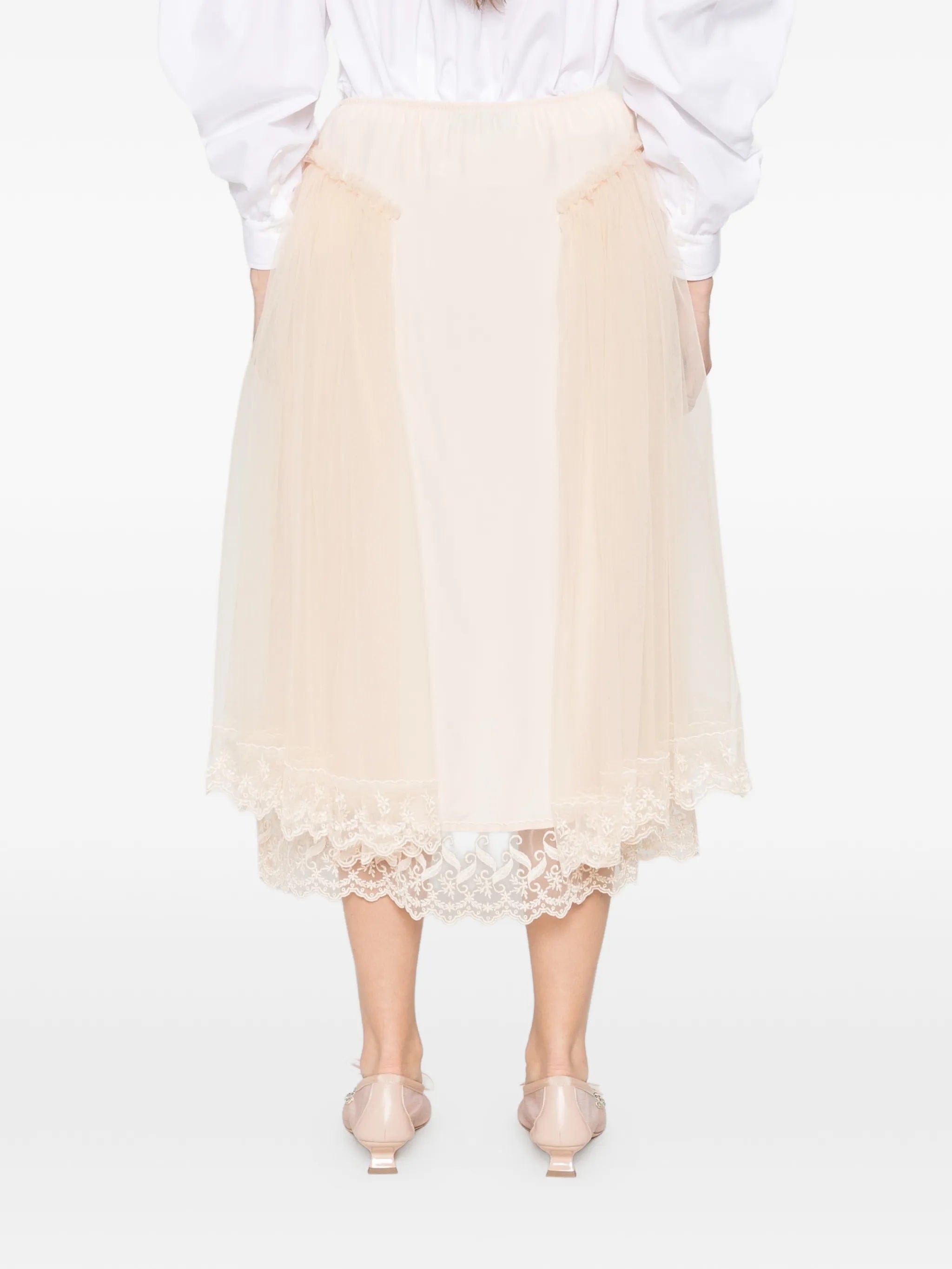 Simone Rocha lace - trim hip - detail midi skirt