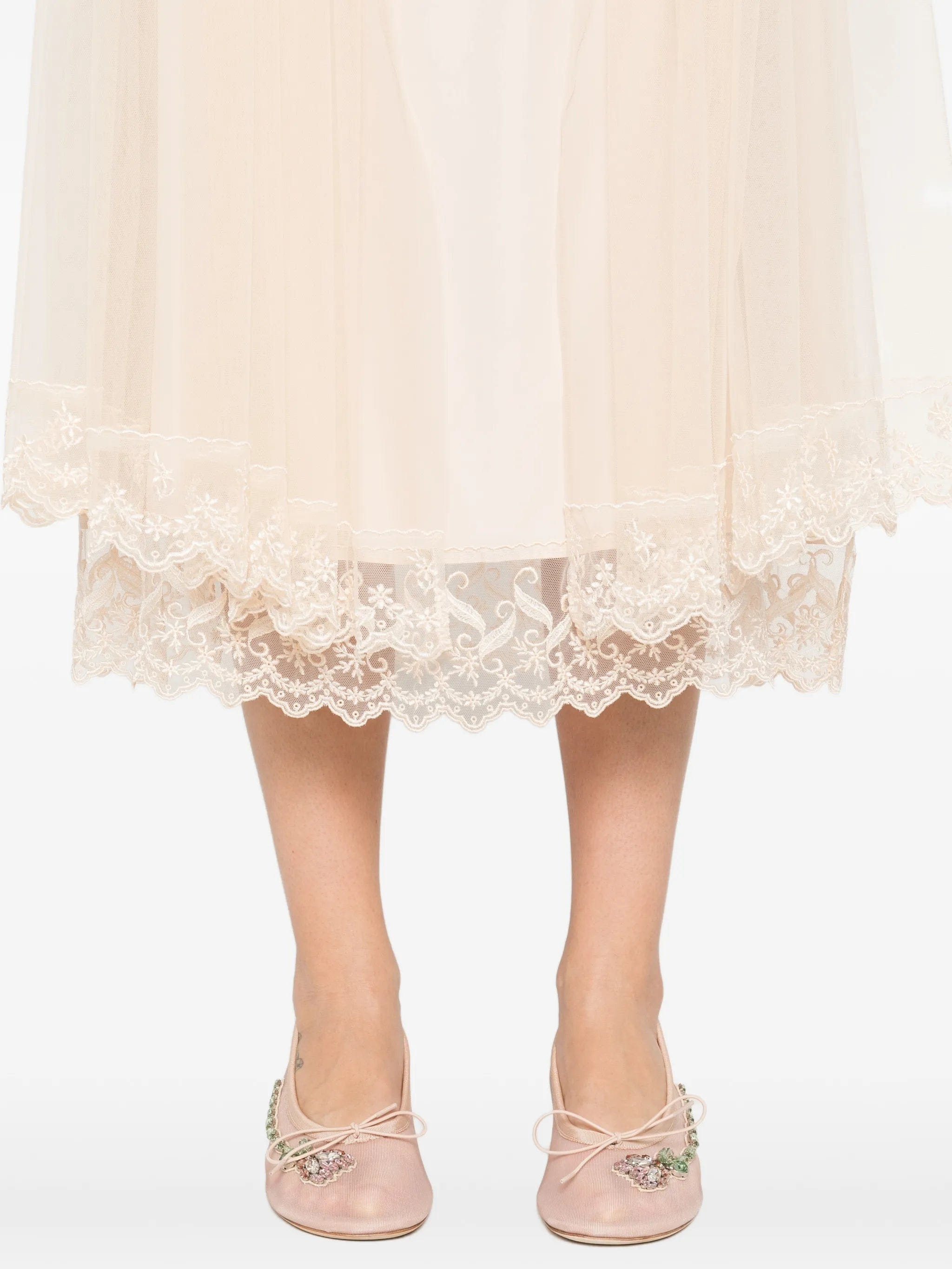Simone Rocha lace - trim hip - detail midi skirt