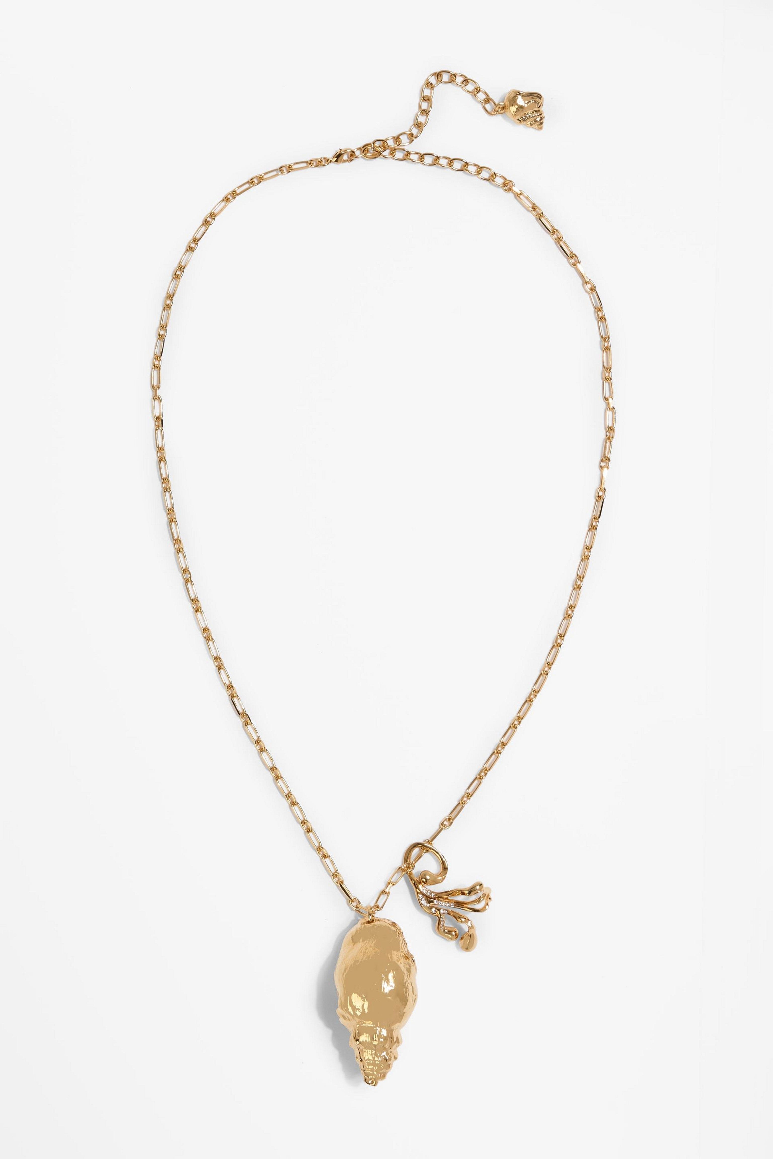 Oscar de la Renta Gold - Tone Sculptural Pendant Necklace