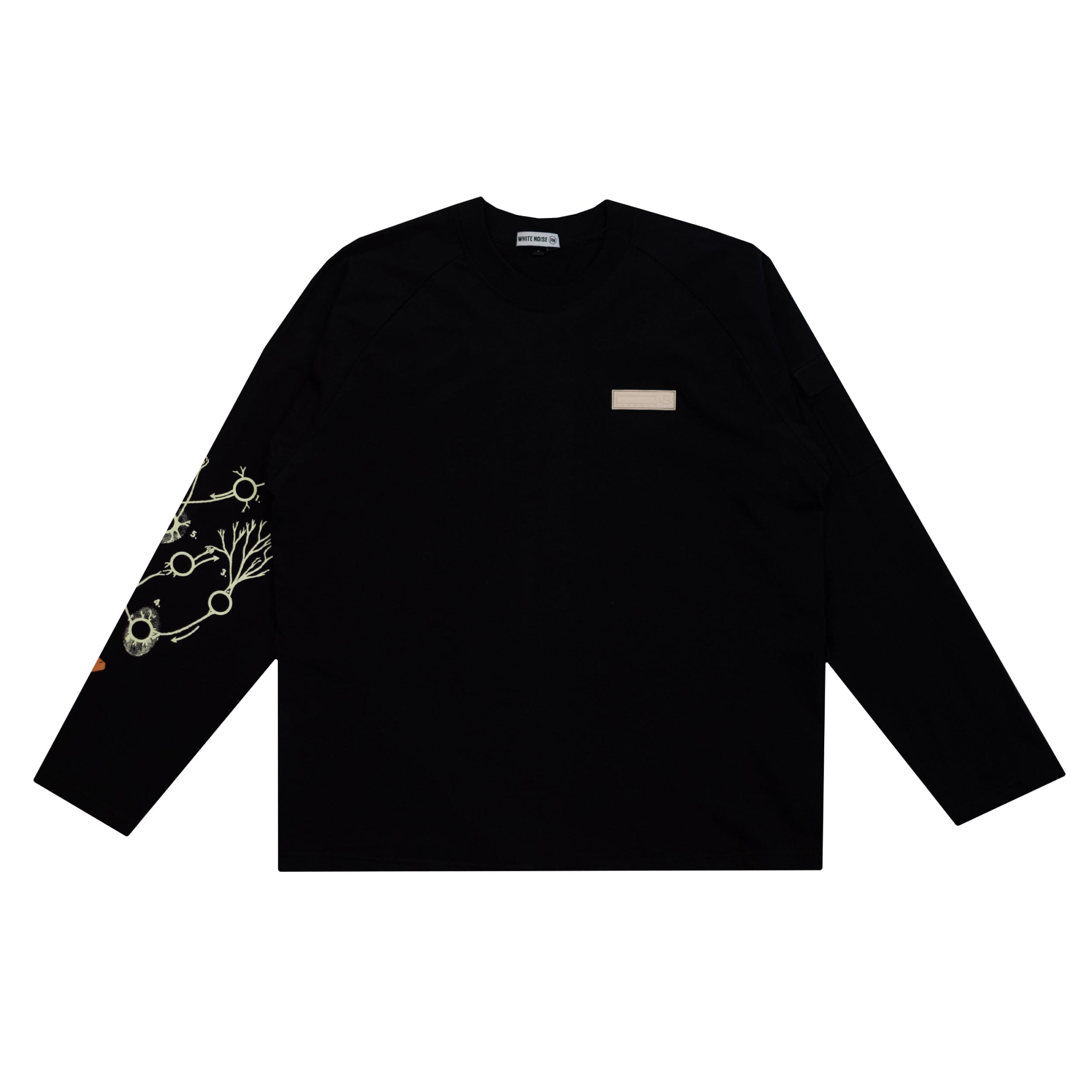 White Noise FM Diagram Long Sleeve - Black