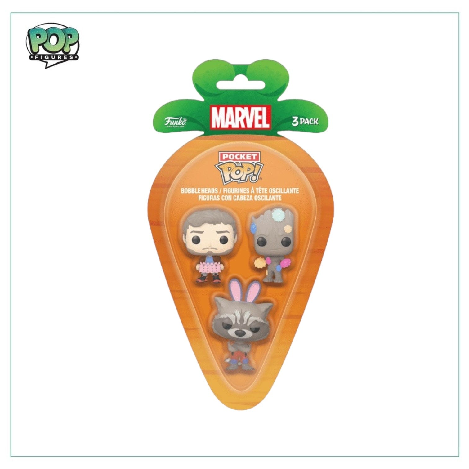 Marvel Star Lord, Groot, Rocket Funko Carrot Pocket Pop - Marvel