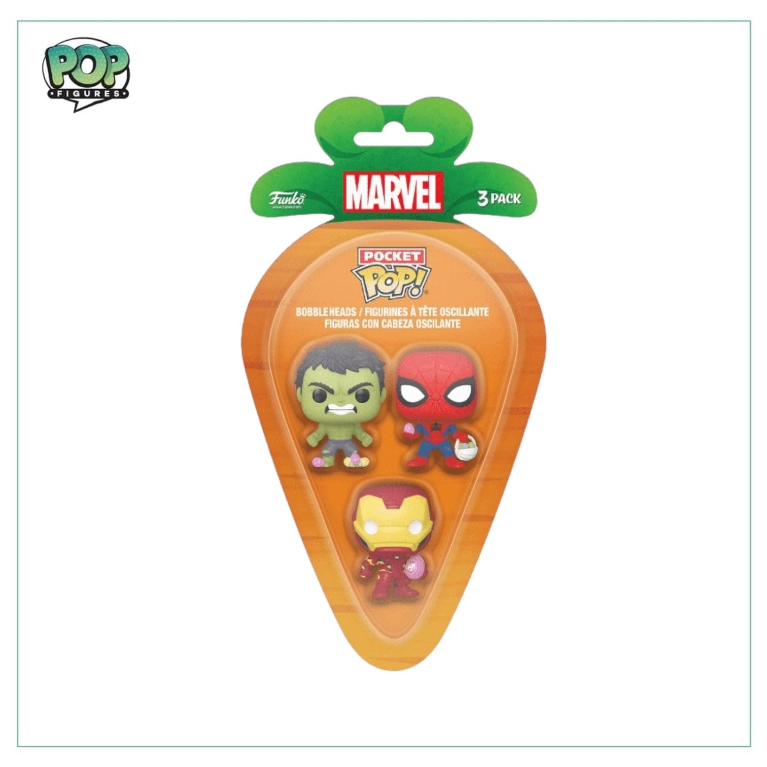 Marvel Spider - man, Iron - man, Hulk Funko Carrot Pocket Pop - Marvel