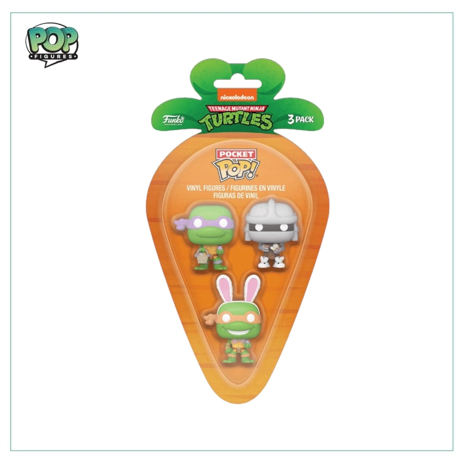 Teenage Mutant Ninja Turtles Donatello, Michelangelo, Shredder Funko Carrot Pocket Pop - Teenage Mutant Ninja Turtles
