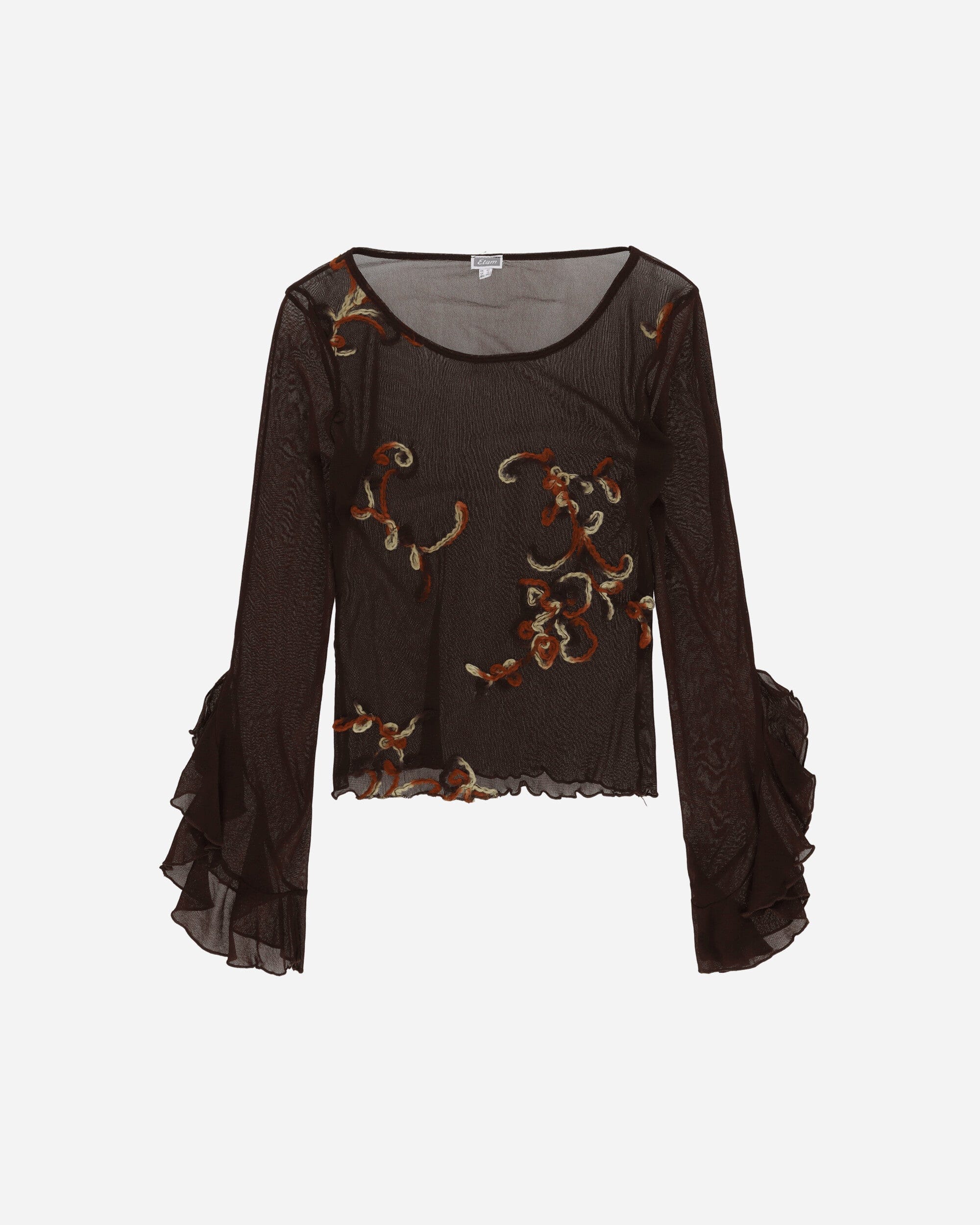 Pezze Vintage Women's Longsleeve Mesh Top Black