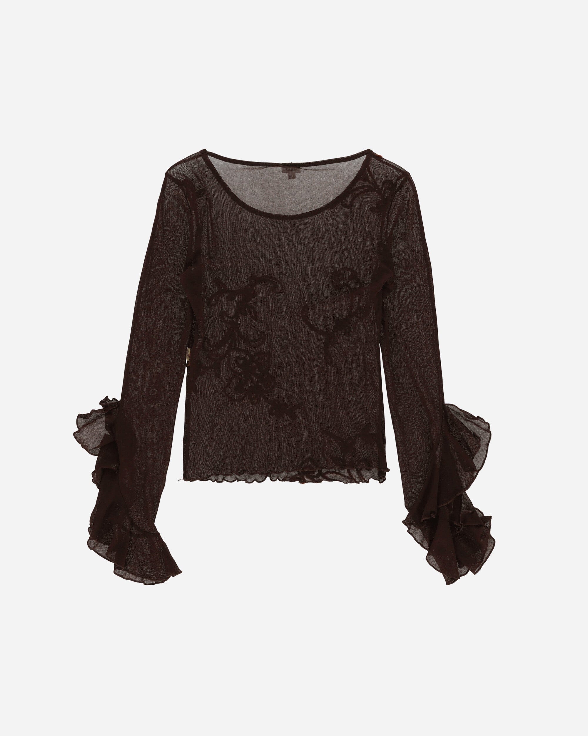 Pezze Vintage Women's Longsleeve Mesh Top Black