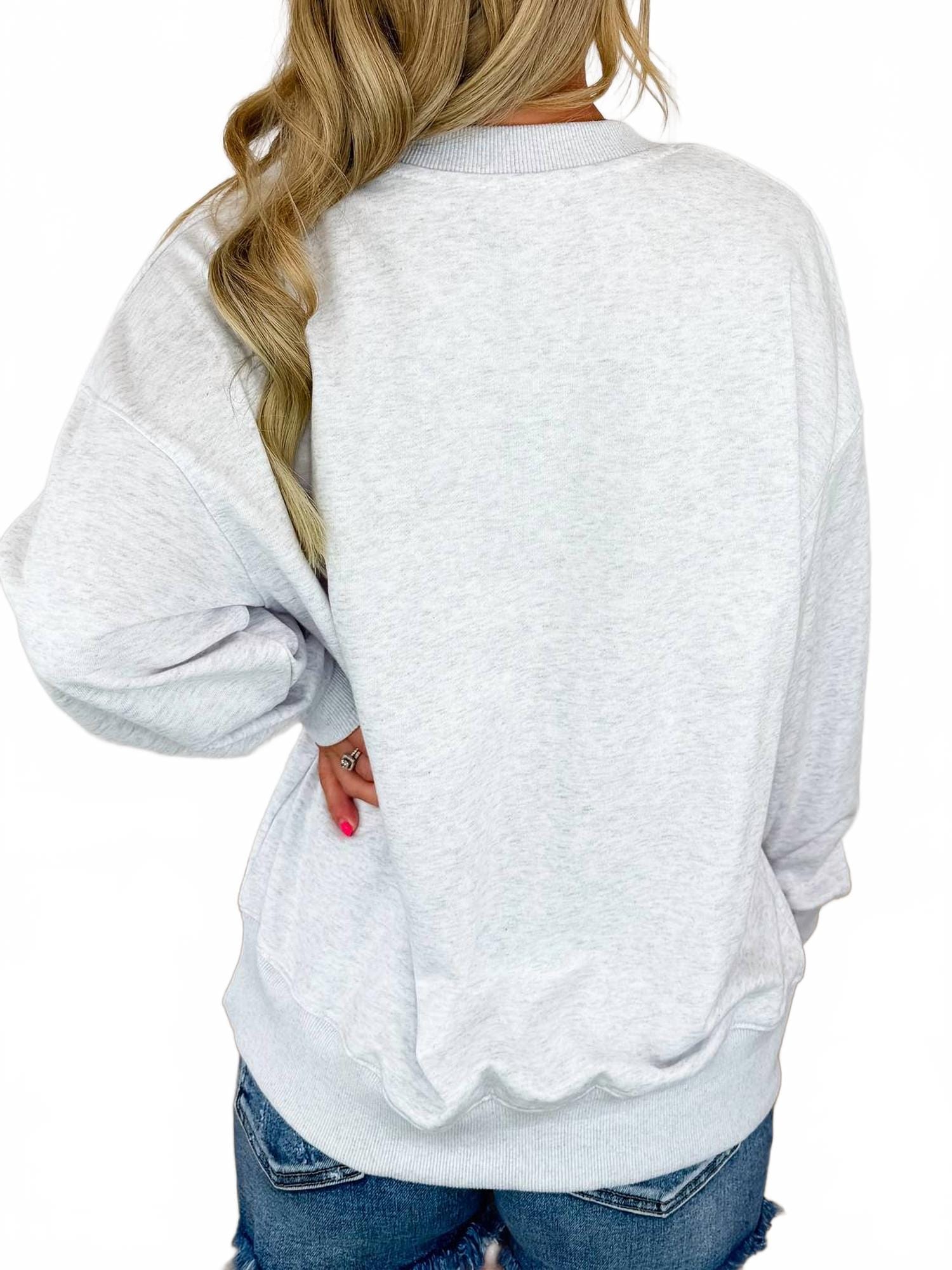 BRAVE Home Of The Brave Heathered Knit Long Sleeve Top In Grey