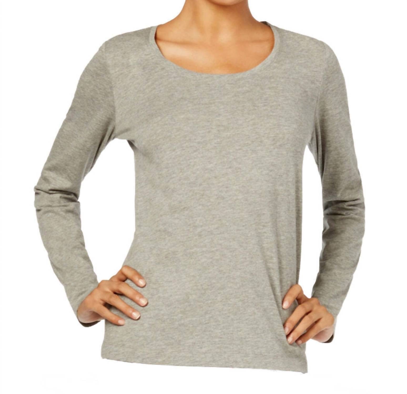 !SOLID Women's Solid Long Sleeve Pajama Top In Gray