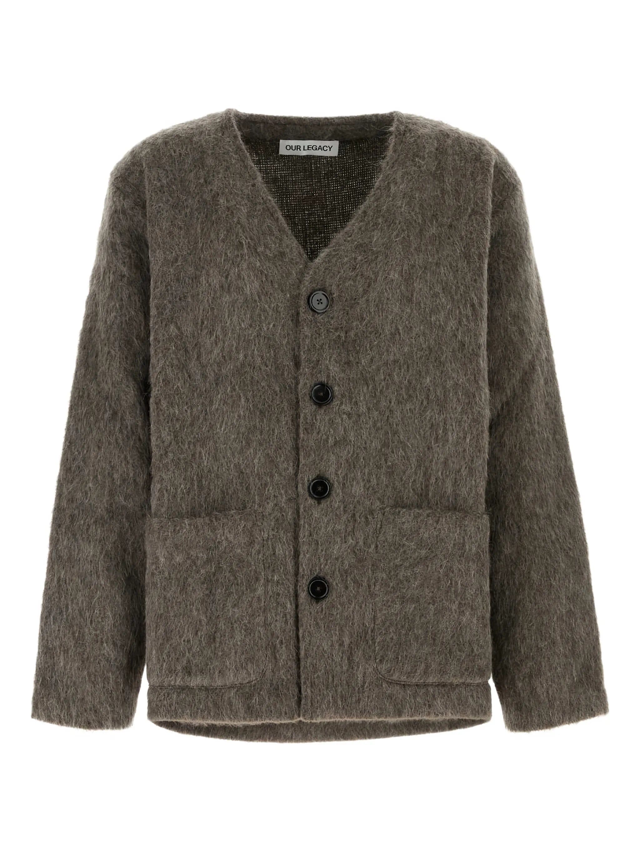 OUR Legacy mud hairy texture cardigan