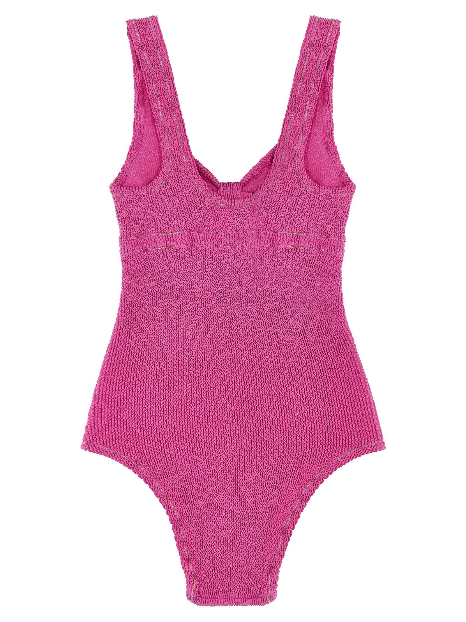 Rotate Birger Christensen Crinkle Knot - Front One - Piece Swimsuit — Pink