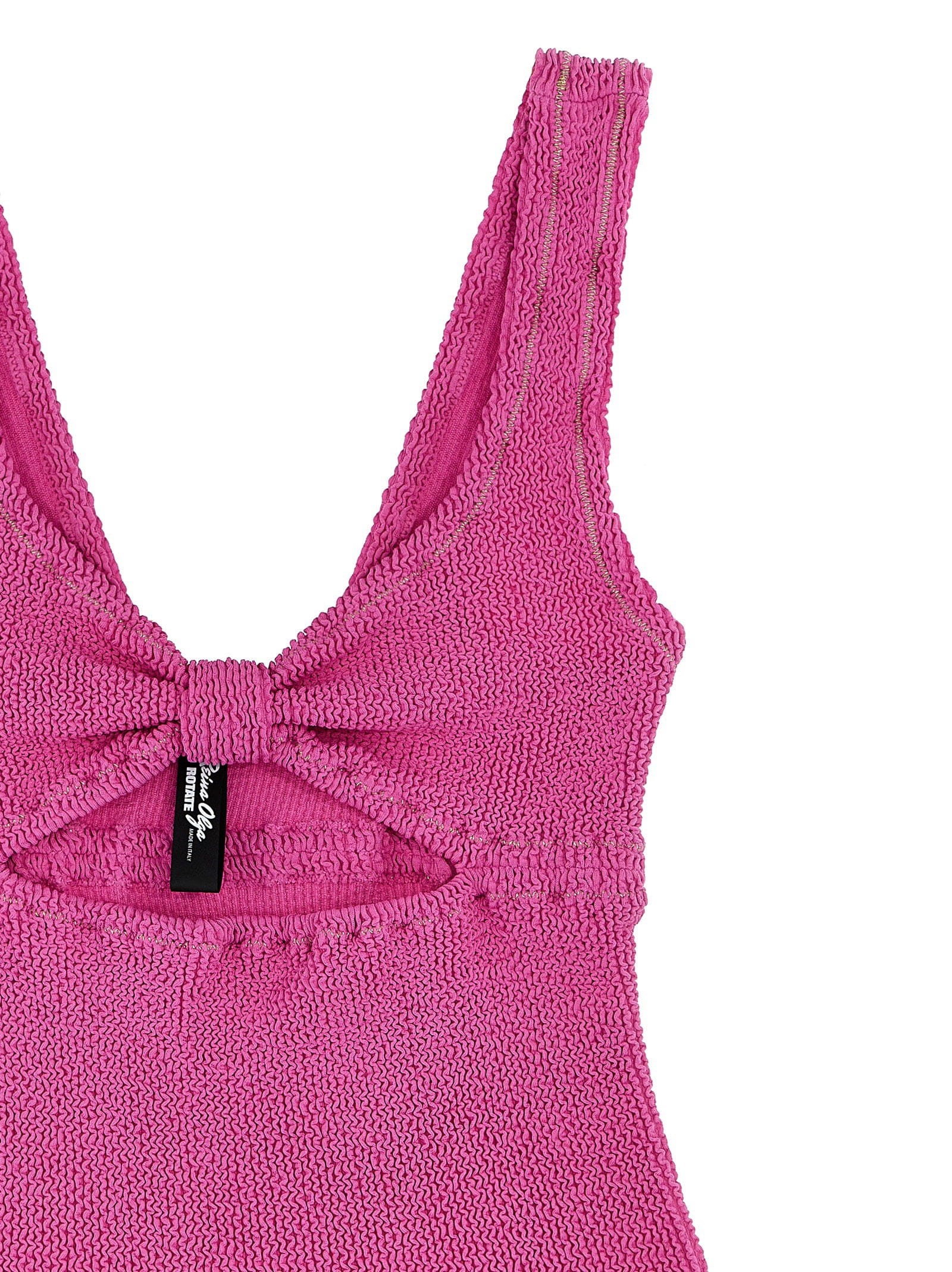 Rotate Birger Christensen Crinkle Knot - Front One - Piece Swimsuit — Pink
