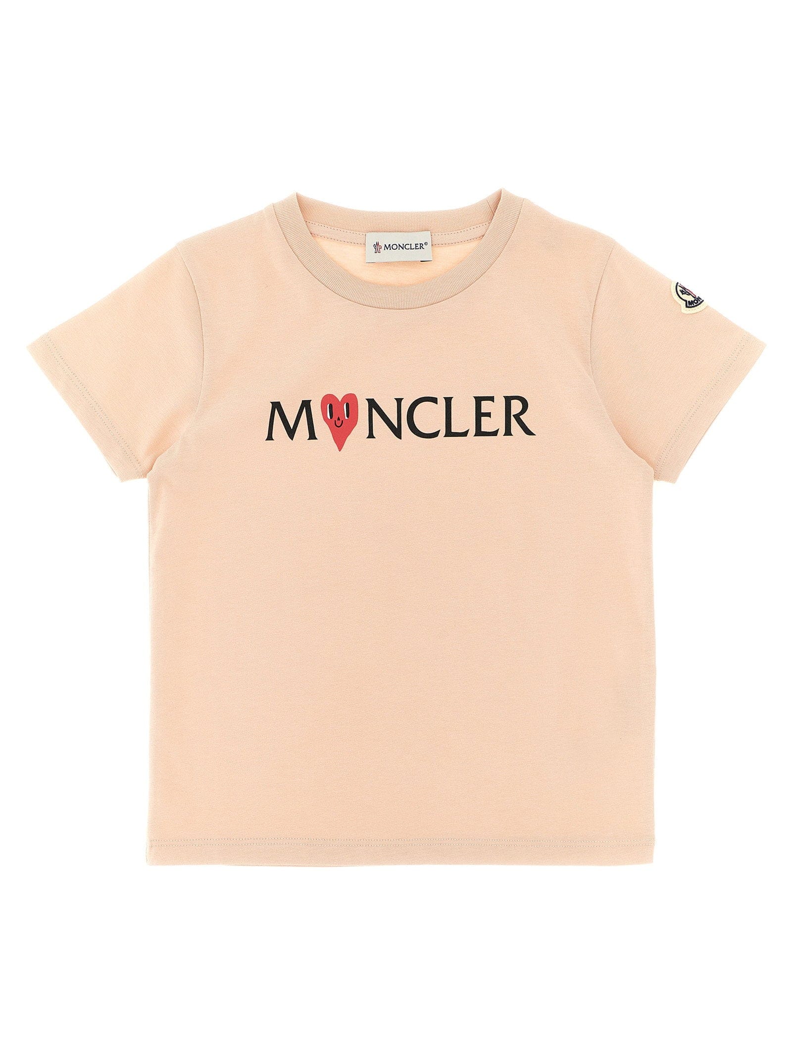 Moncler Enfant Logo - Print Cotton T - Shirt — Peach