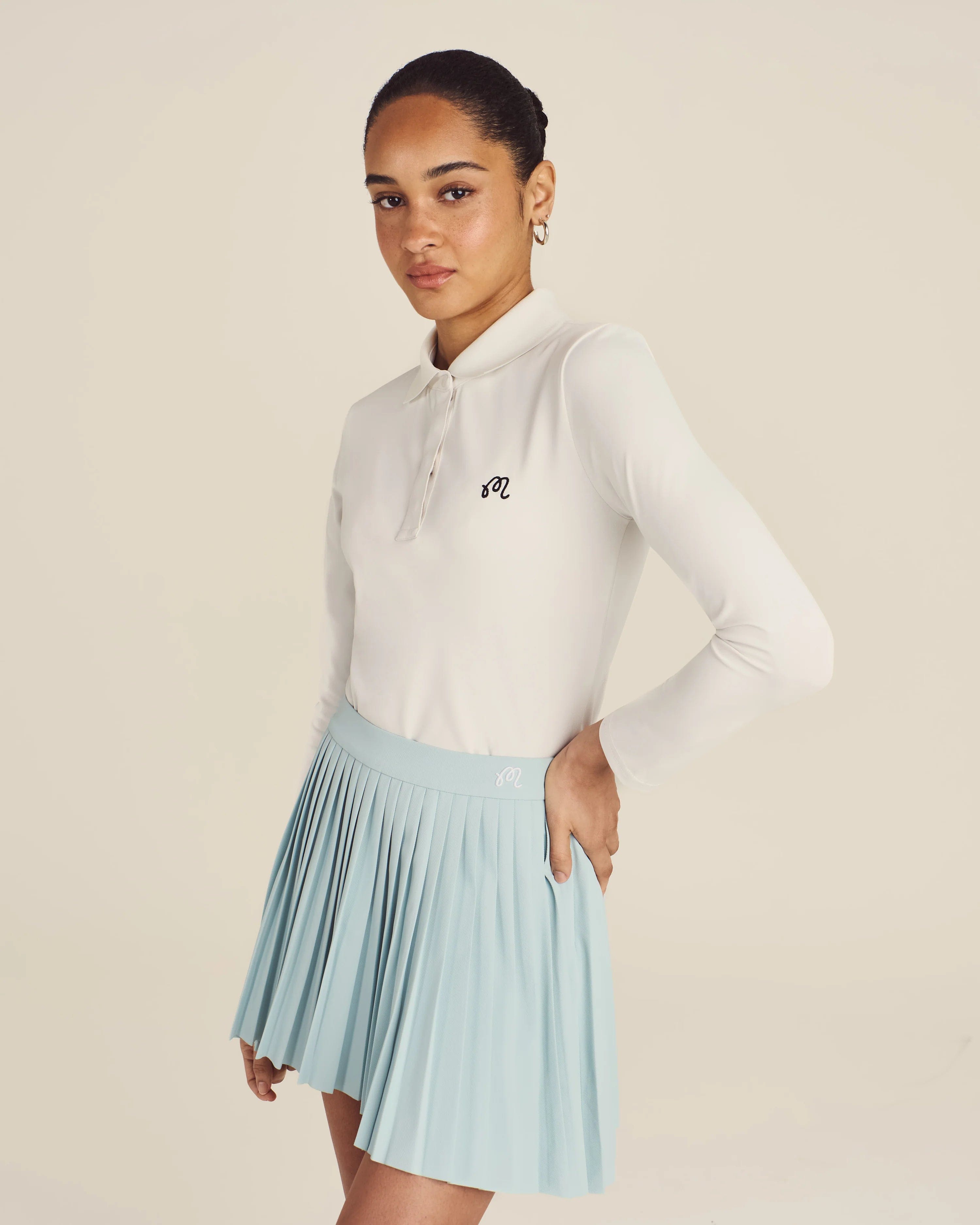 Malbon Golf Women's Venus Longsleeve Polo White