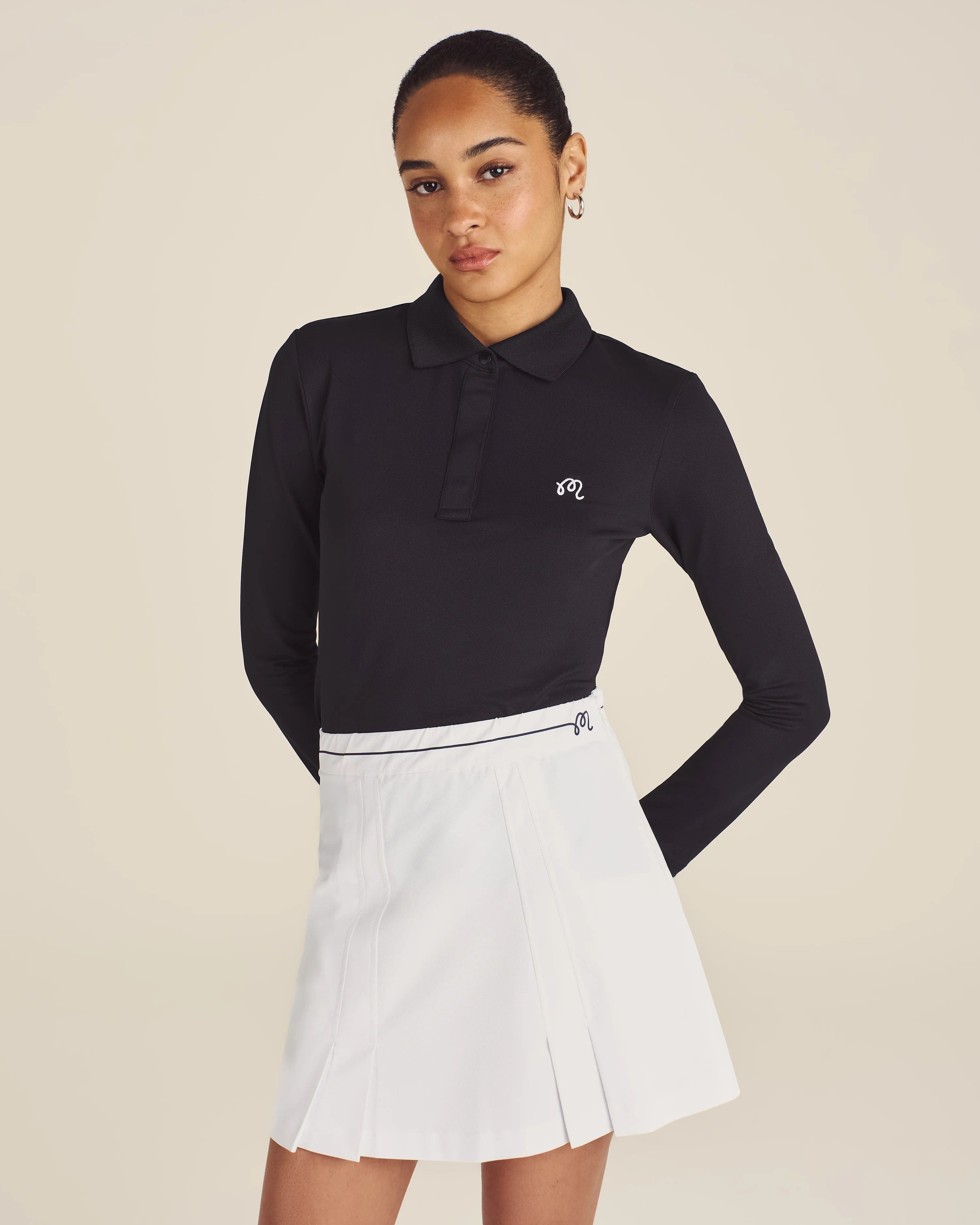 Malbon Golf Women’s Venus Longsleeve Polo Black