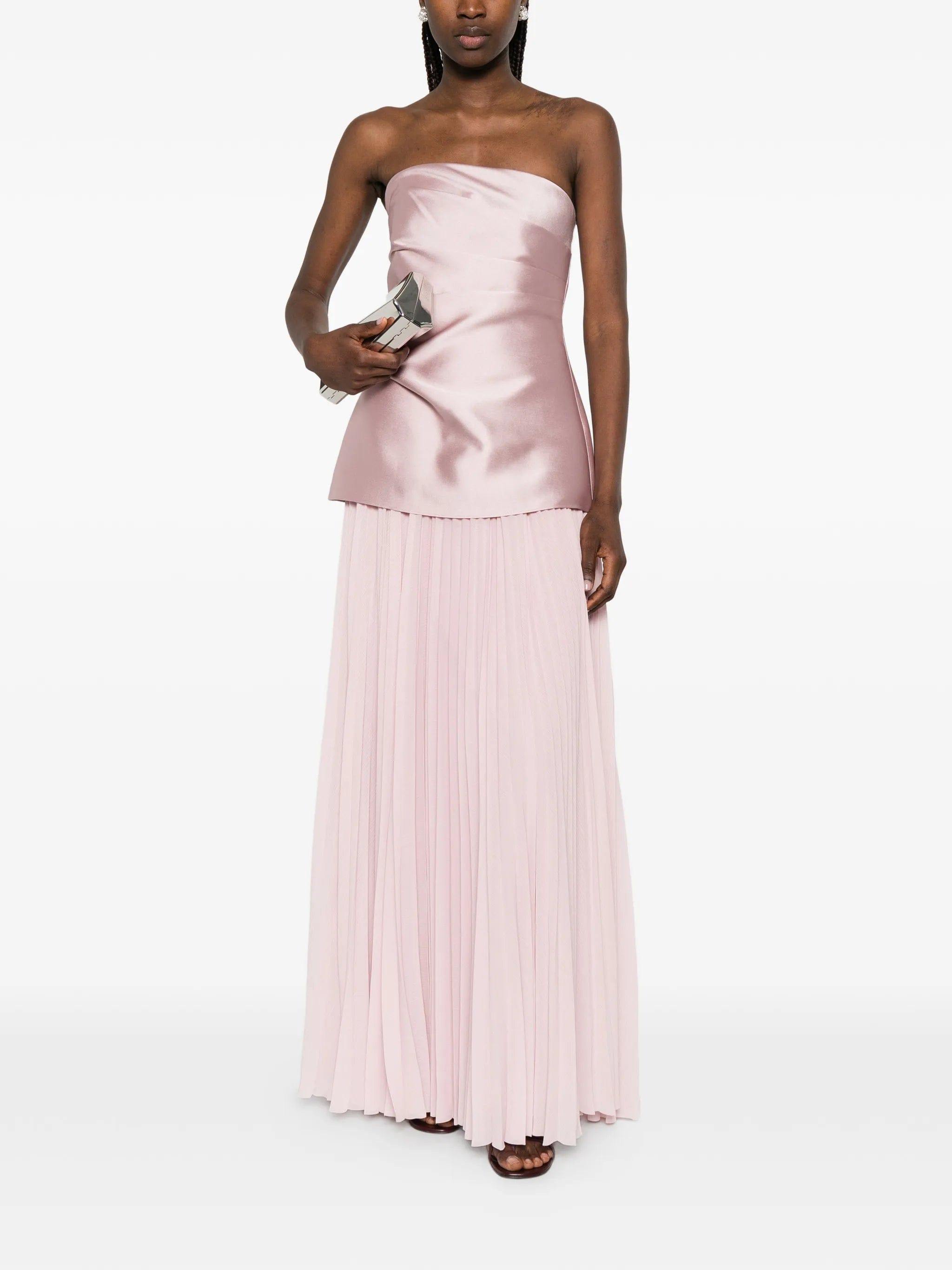 Solace London Claudette pleated maxi dress