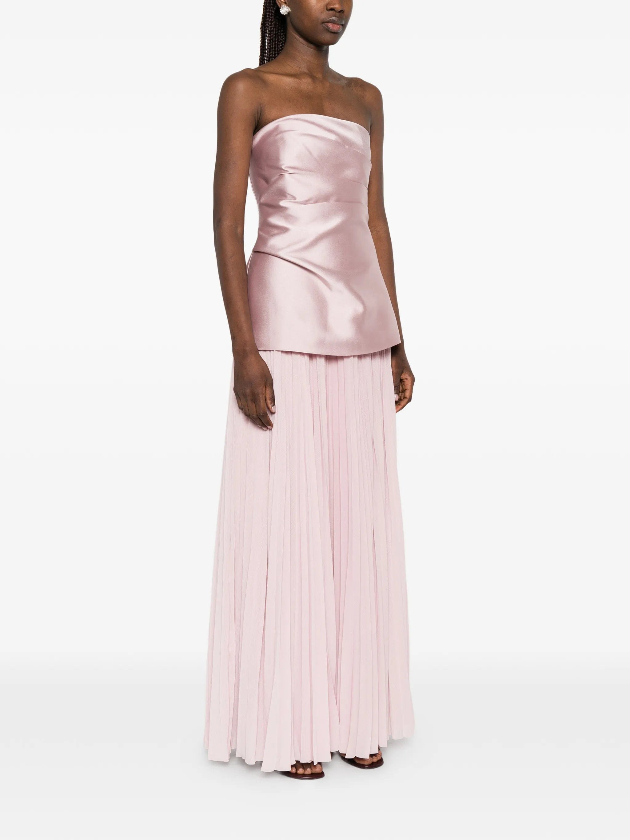 Solace London Claudette pleated maxi dress
