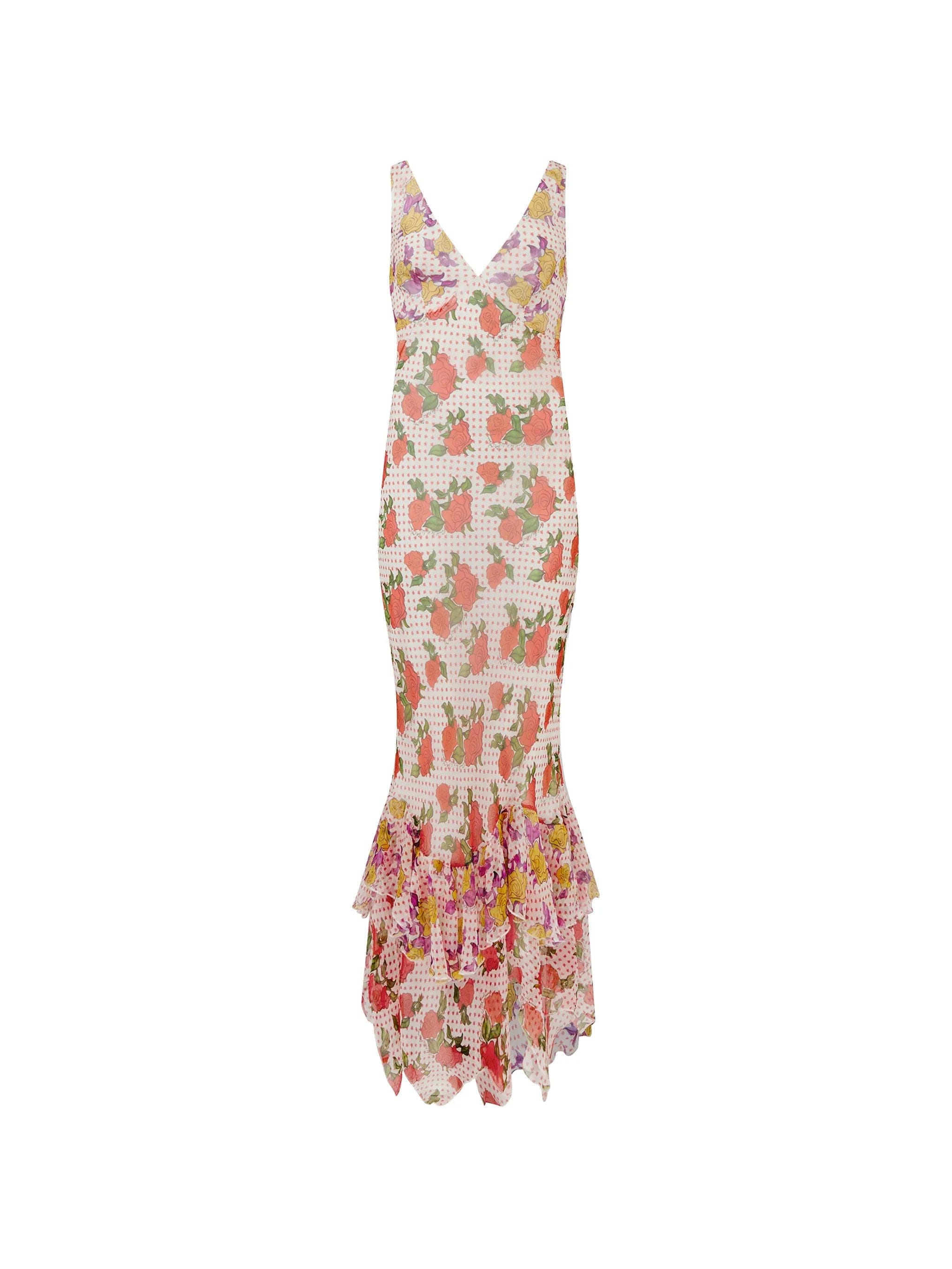 Donde Esteban floral - print ruffled maxi dress