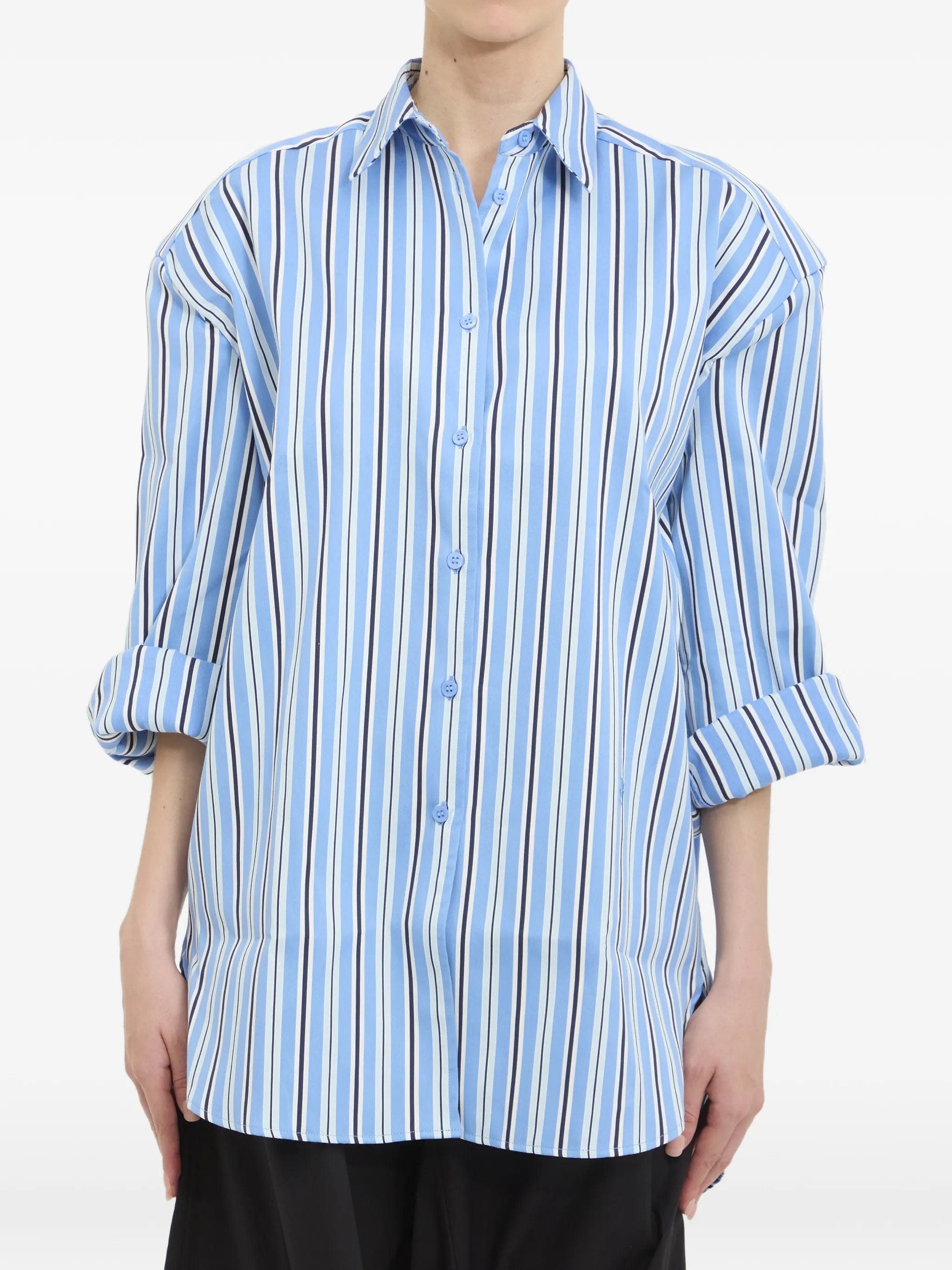 The Frankie Shop padded - shoulder striped shirt