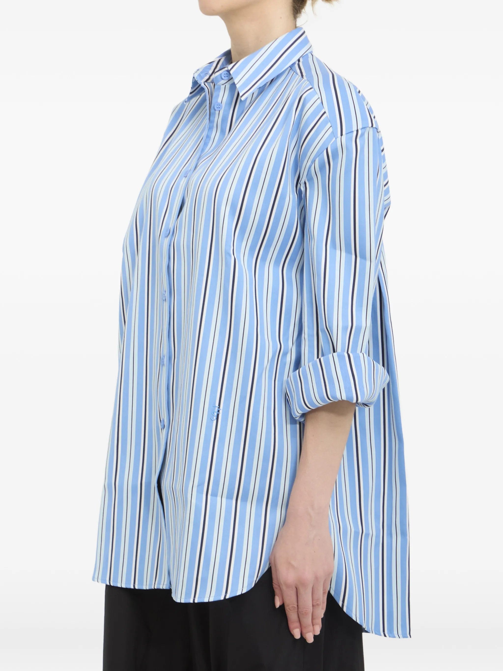 The Frankie Shop padded - shoulder striped shirt