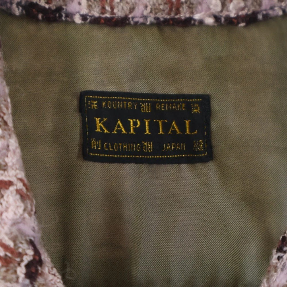 KAPITAL [3] KAPITAL FANCY TWEED BOARD SHIRT JACKET L/S PINK WOOL