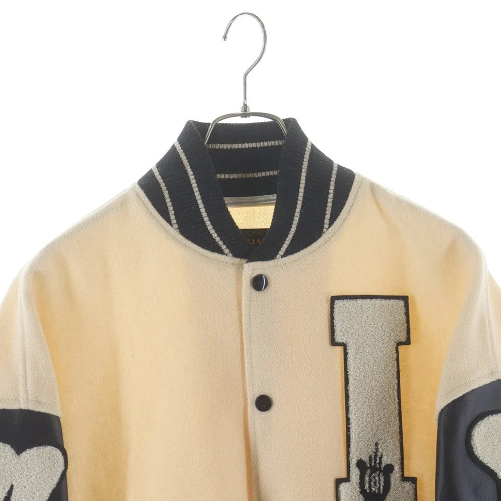 KAPITAL [3] KAPITAL I - FIVE VARSITY WOOL BOMBER LEATHER SLEEVE JACKET