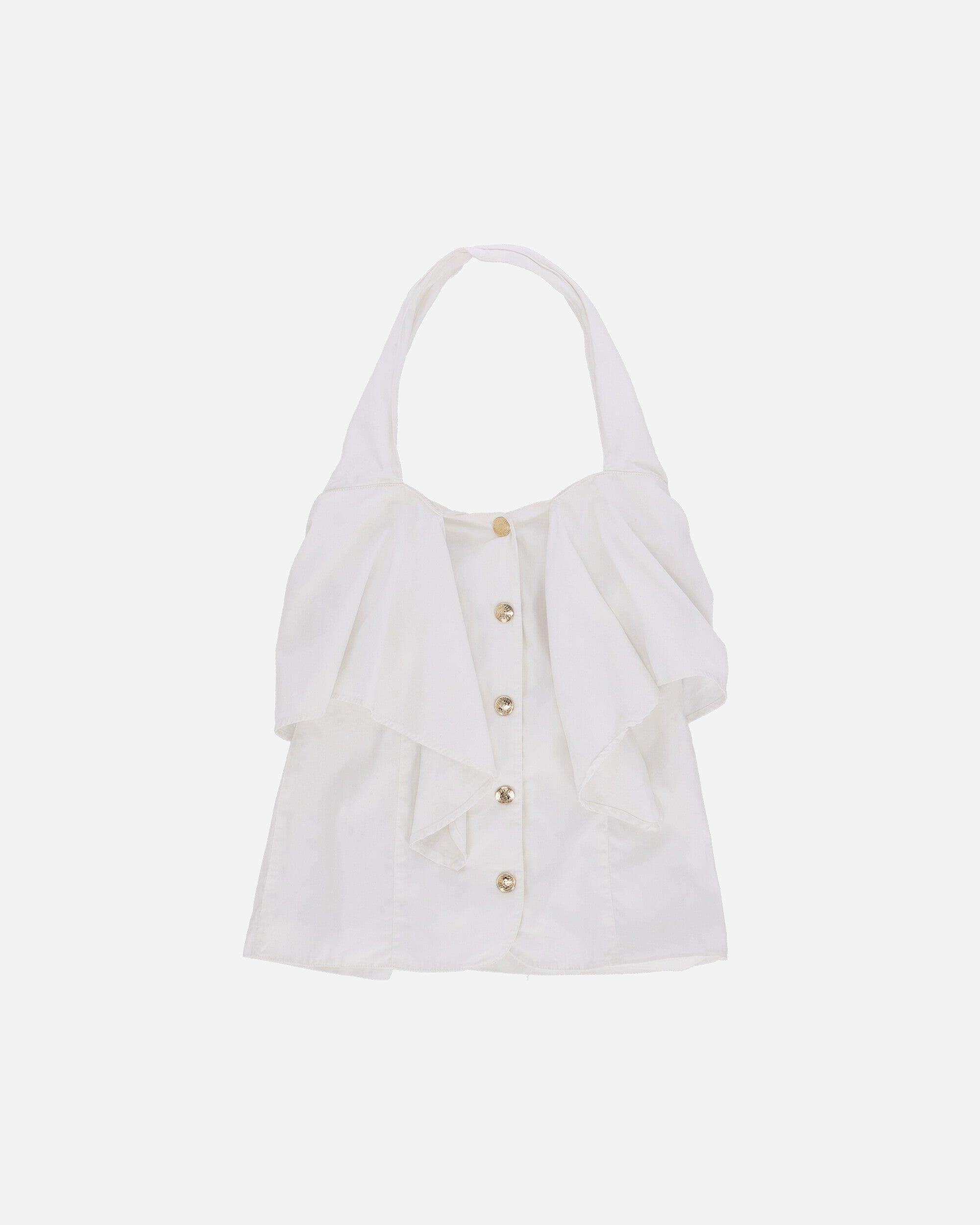 Pezze Vintage Women's Ruffle Top White