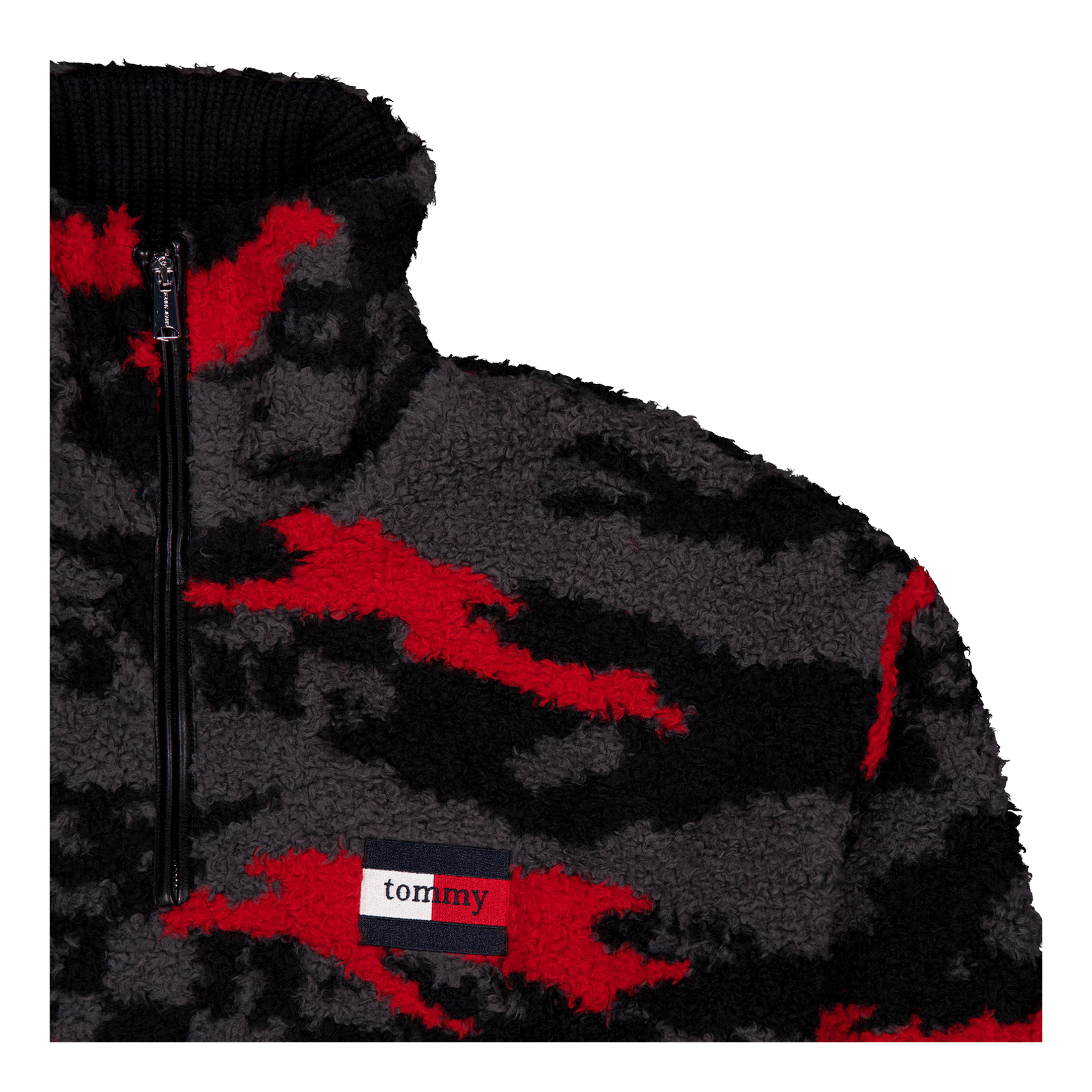 Tommy Jeans Tjcu Polar Fleece Zipmock Boulevard Grey