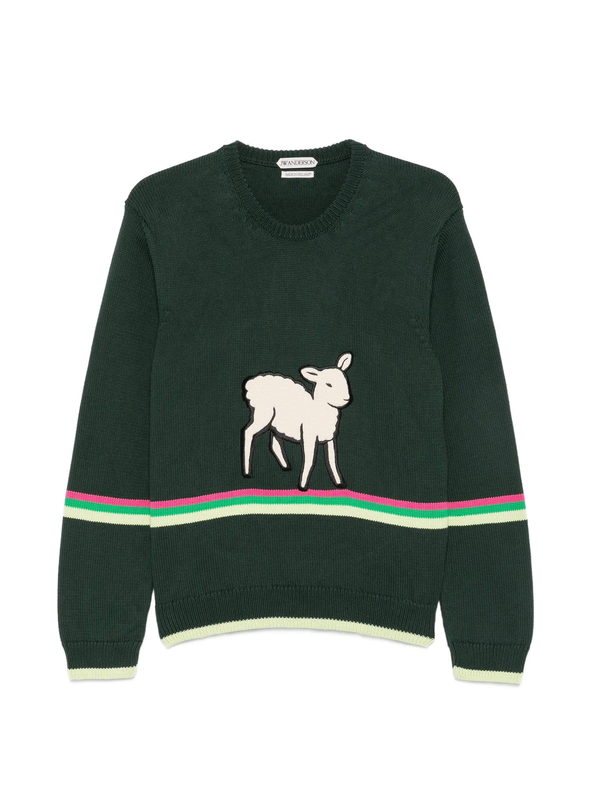 JW Anderson lamb - intarsia striped - trim sweater