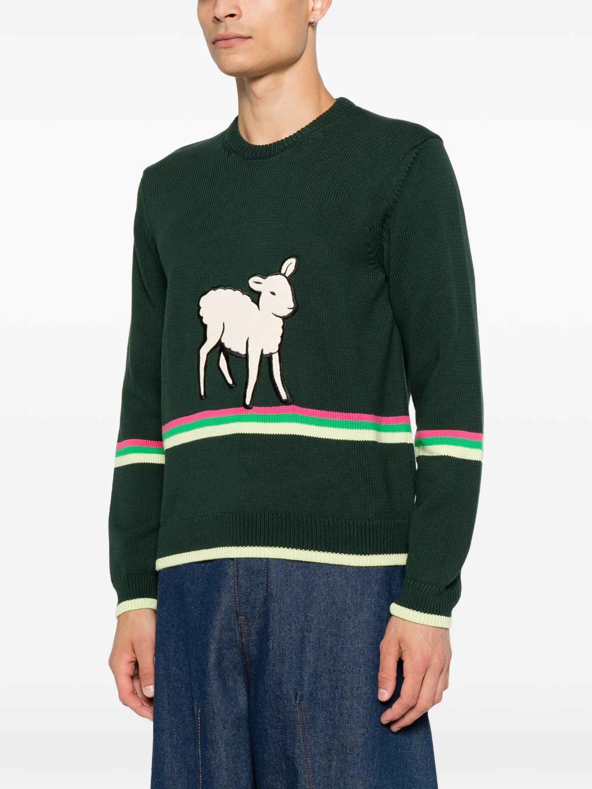 JW Anderson lamb - intarsia striped - trim sweater