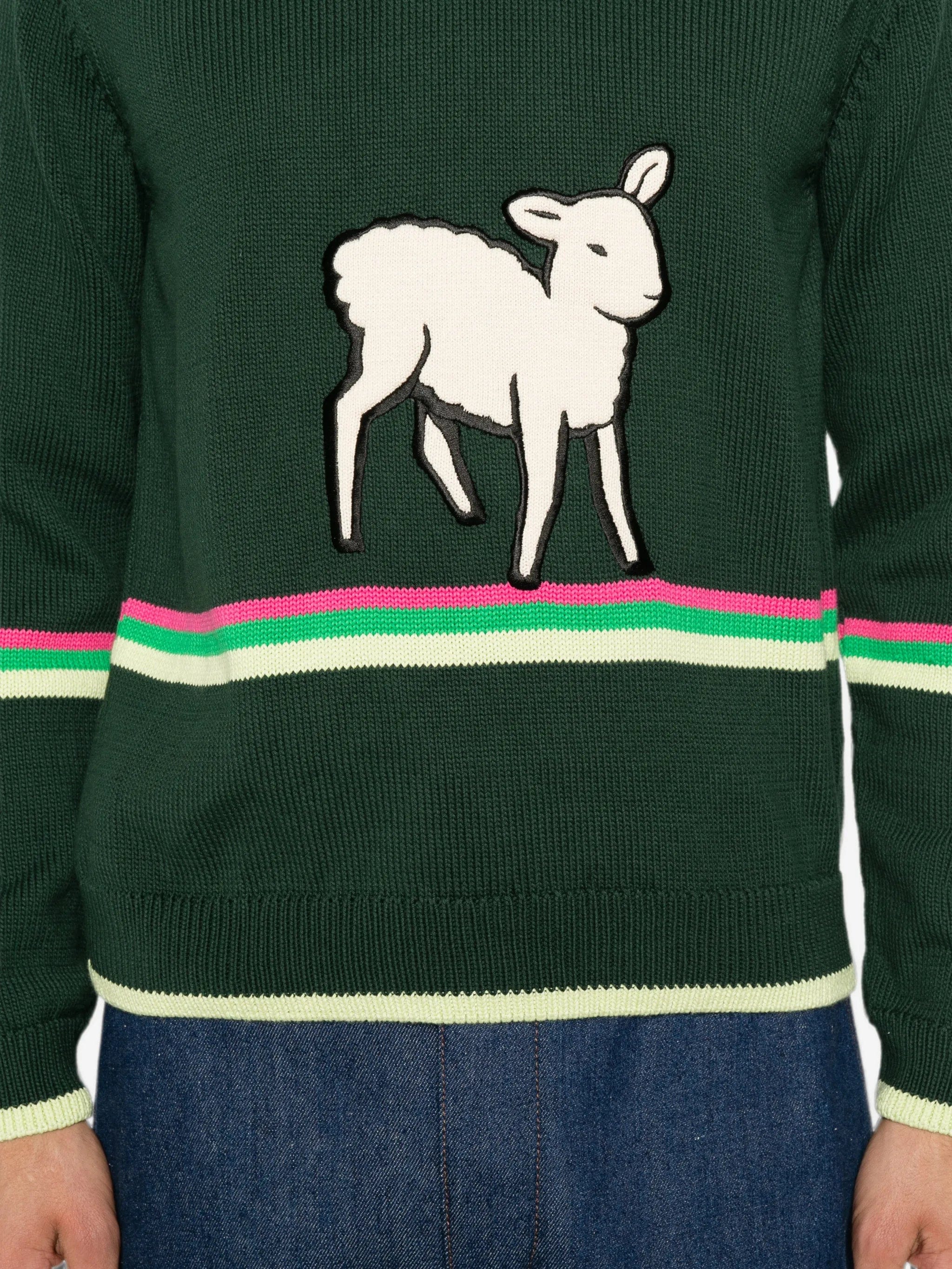 JW Anderson lamb - intarsia striped - trim sweater
