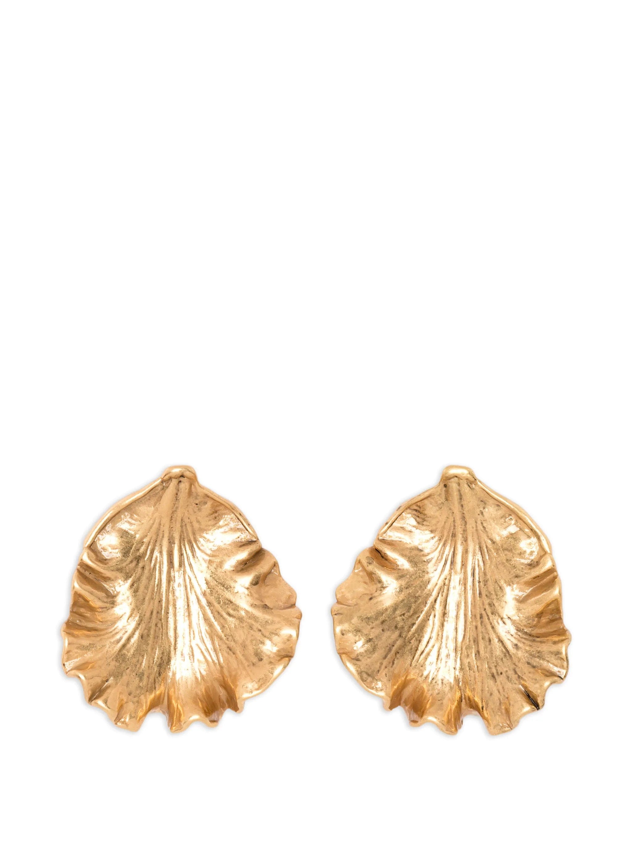 Cult Gaia Iris Leaf hammered earrings