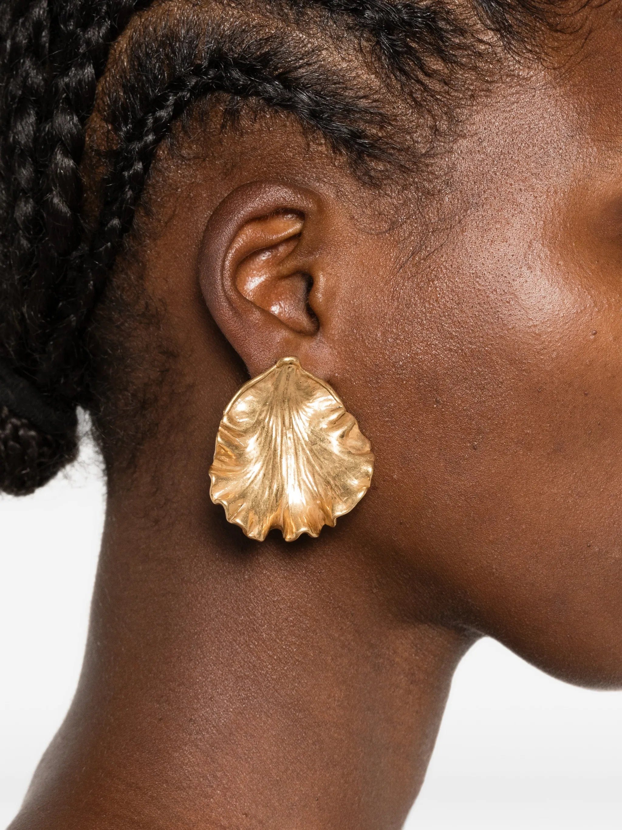 Cult Gaia Iris Leaf hammered earrings