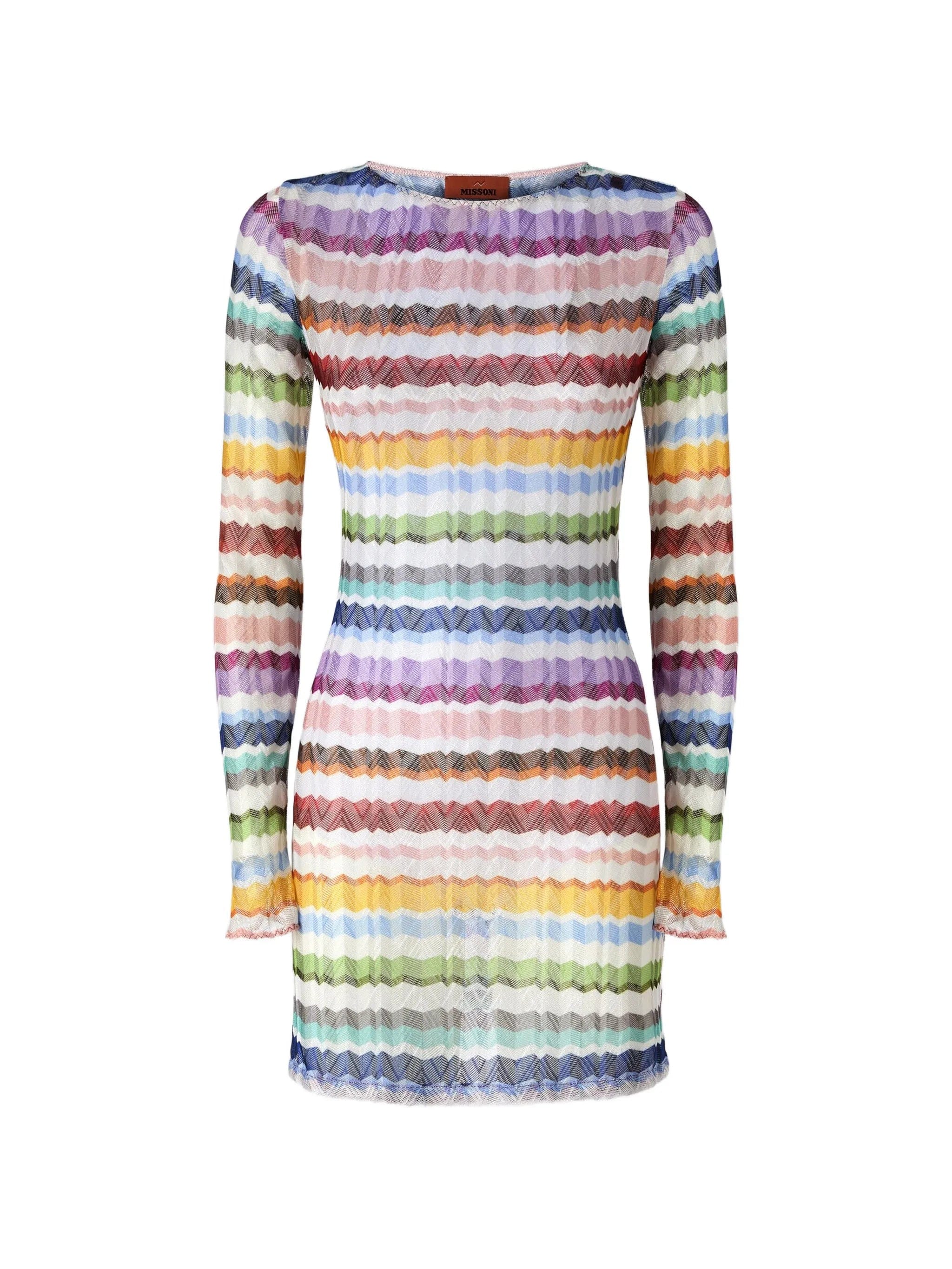 Missoni Zigzag - knit long - sleeve beach dress
