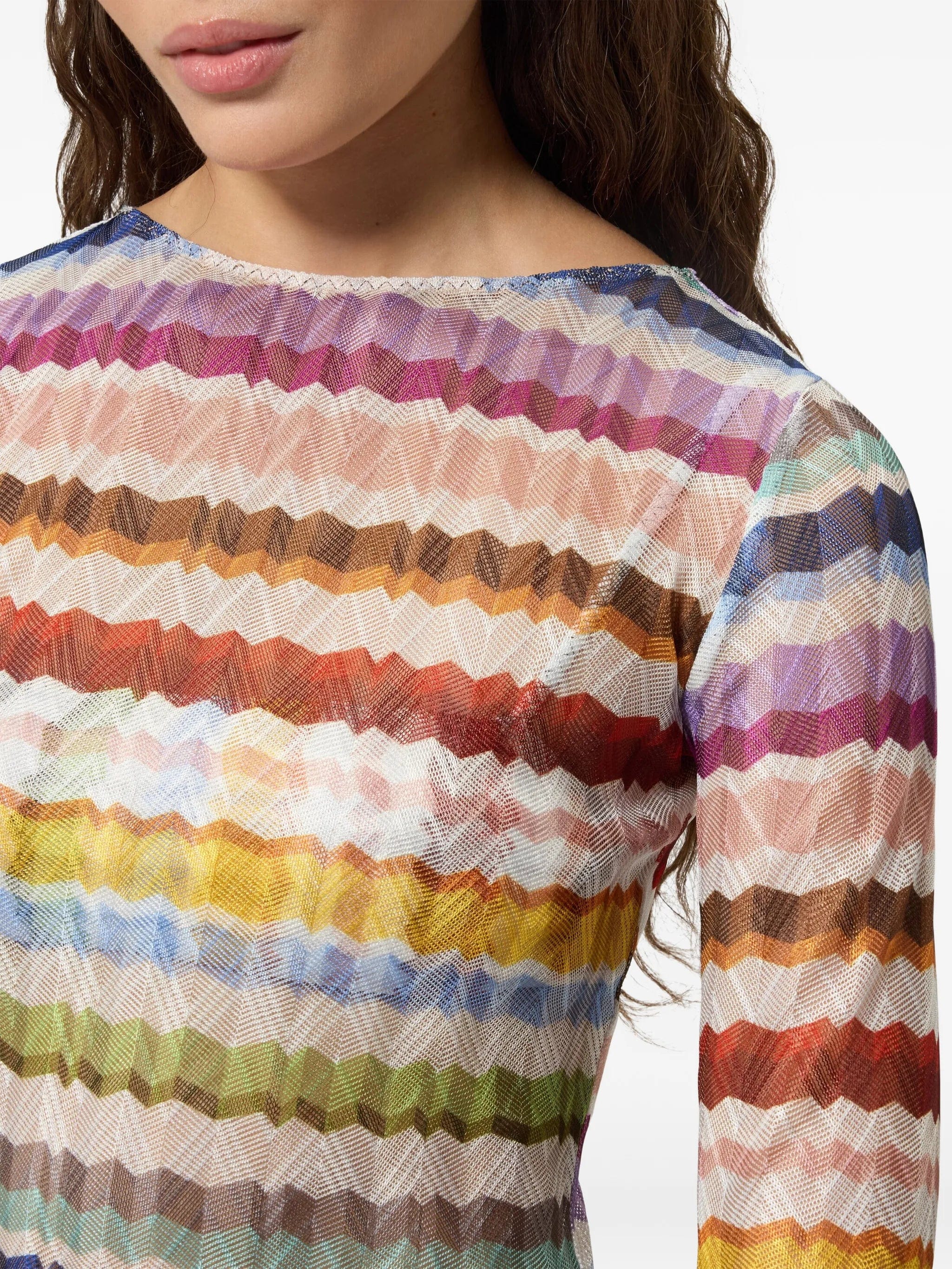 Missoni Zigzag - knit long - sleeve beach dress