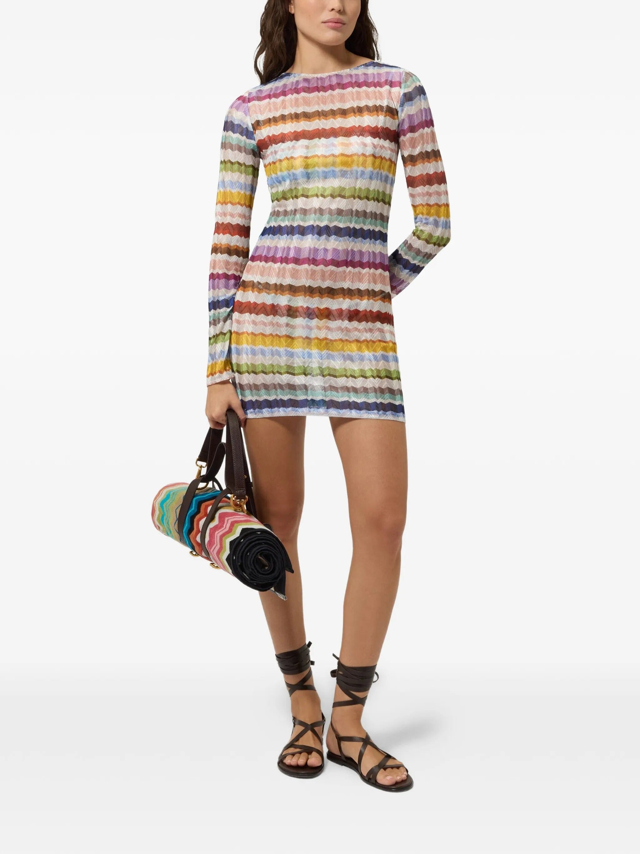 Missoni Zigzag - knit long - sleeve beach dress