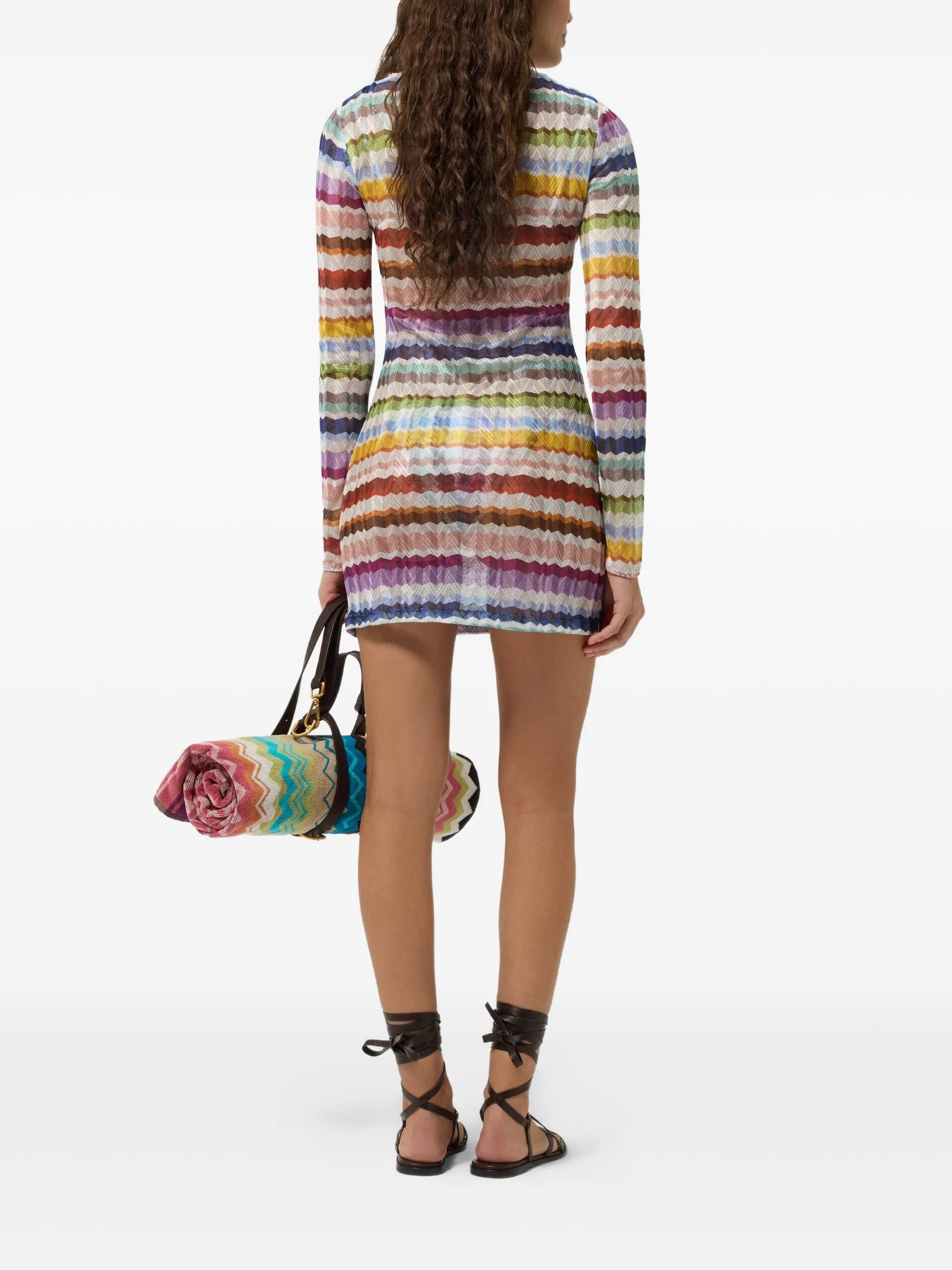 Missoni Zigzag - knit long - sleeve beach dress