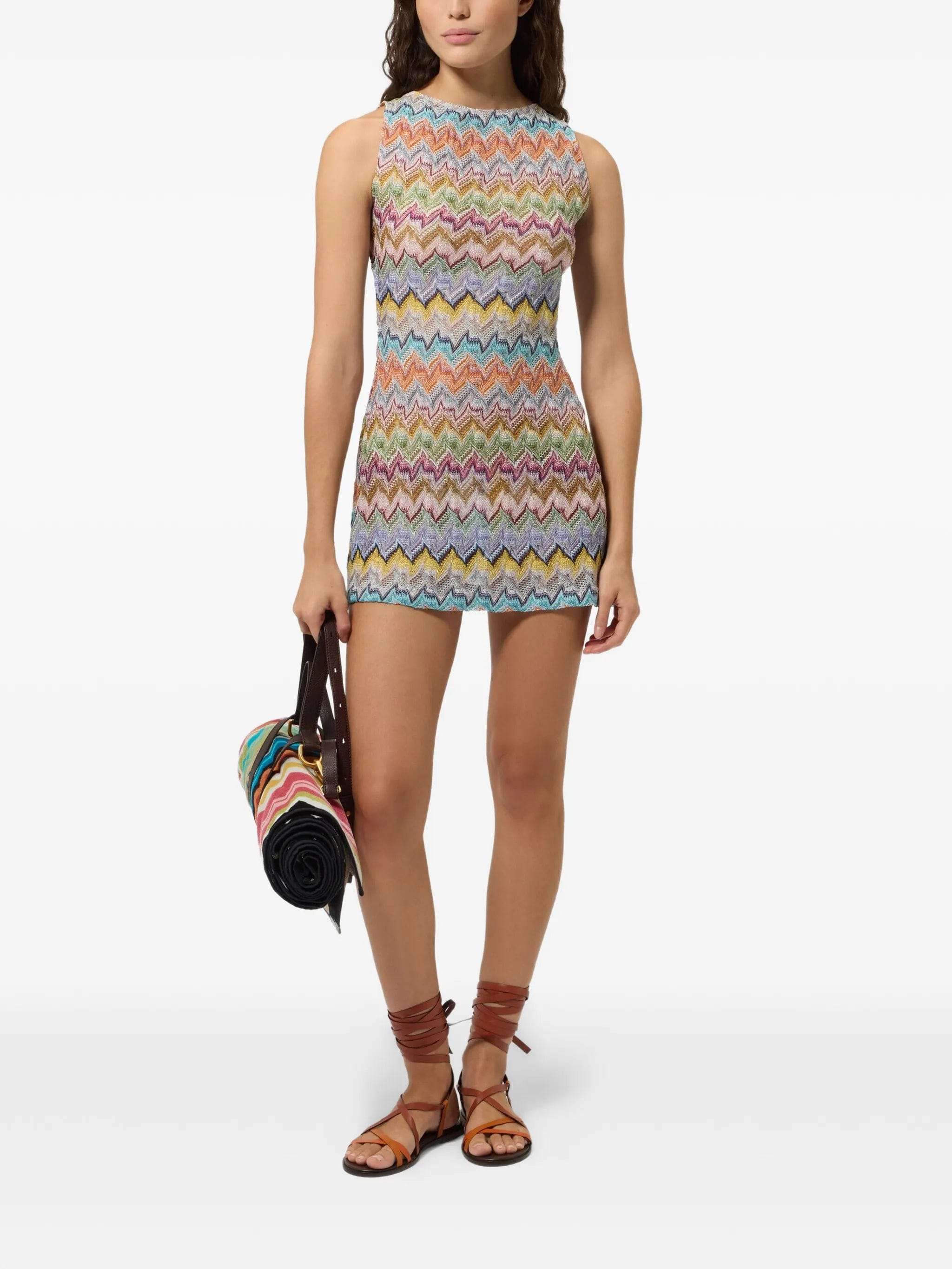Missoni Zigzag - knit backless beach dress