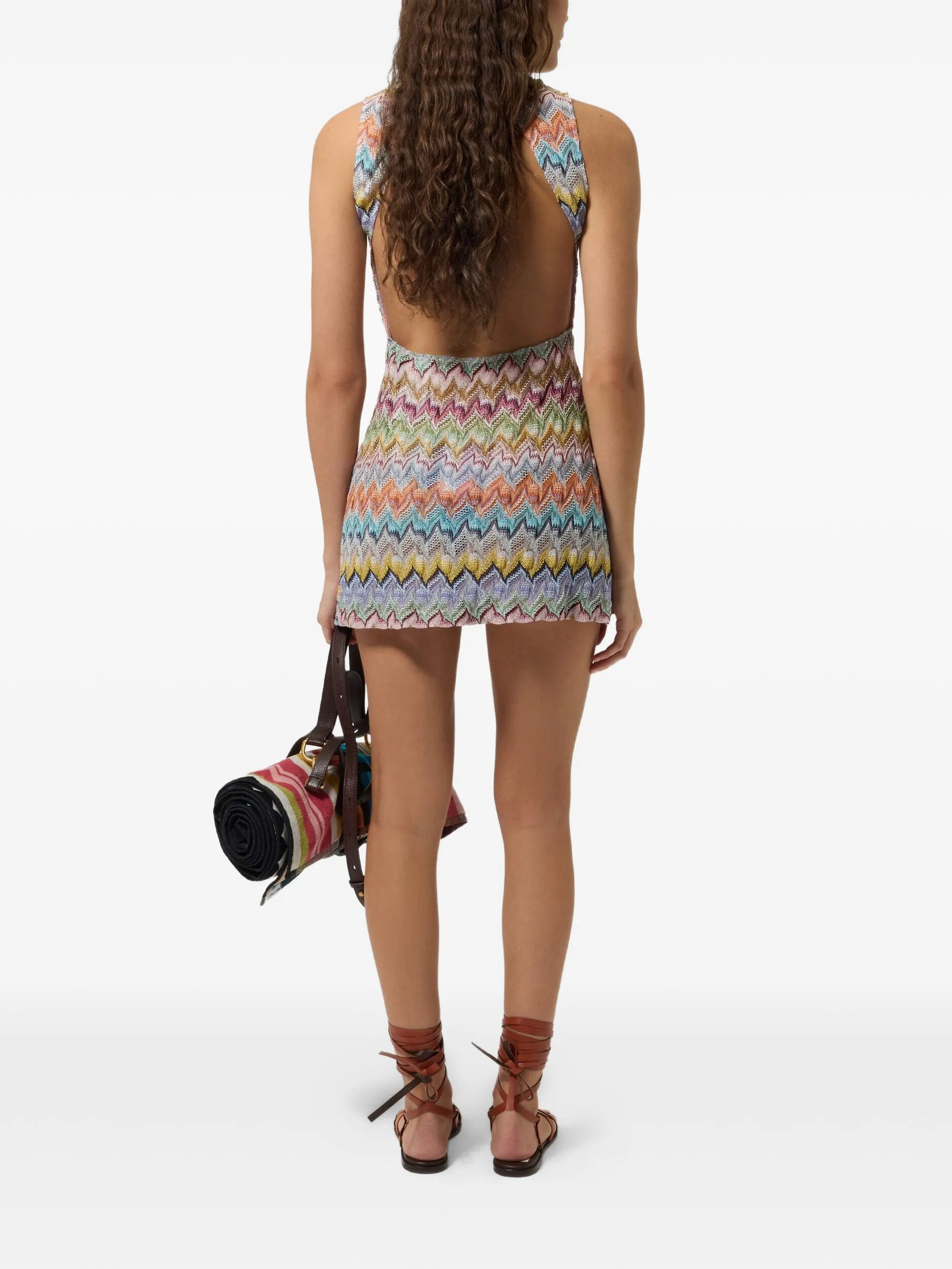 Missoni Zigzag - knit backless beach dress