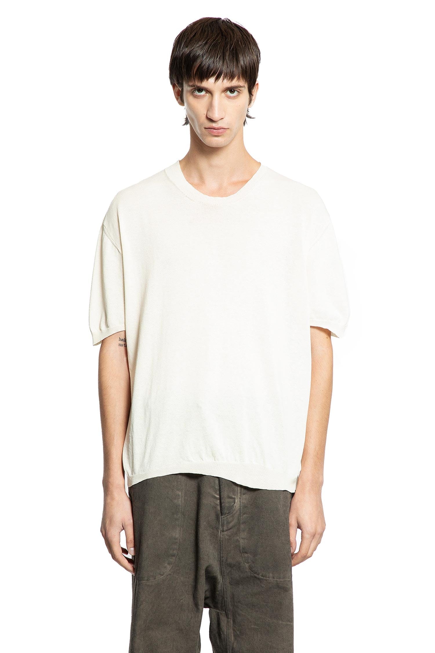 UMA WANG Short Sleeve Top in Lightweight Cotton Knit