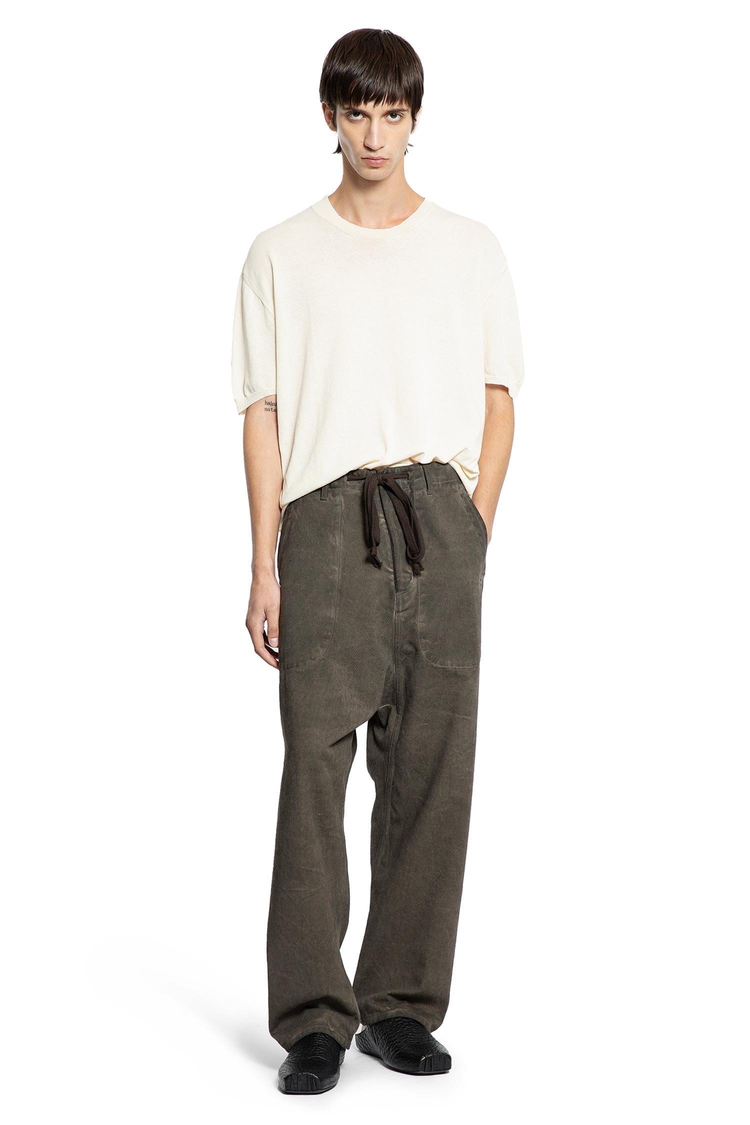UMA WANG Short Sleeve Top in Lightweight Cotton Knit