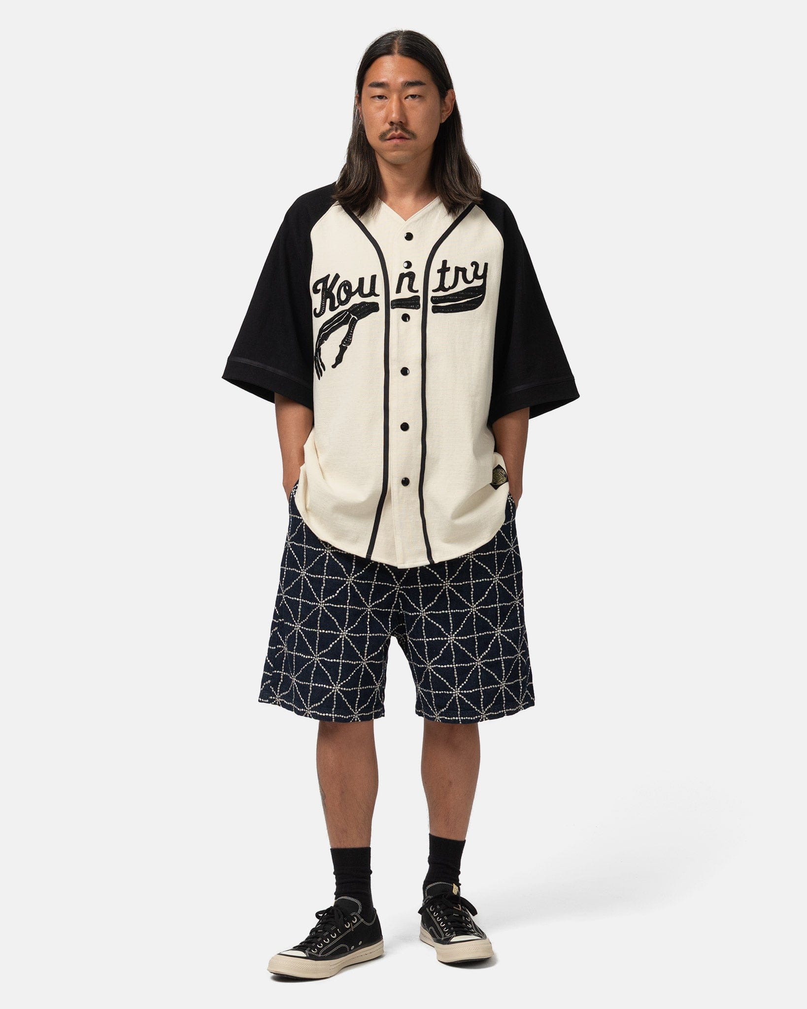 Kapital 8 oz Denim FOLK - DOJO EASY Shorts Dark #2